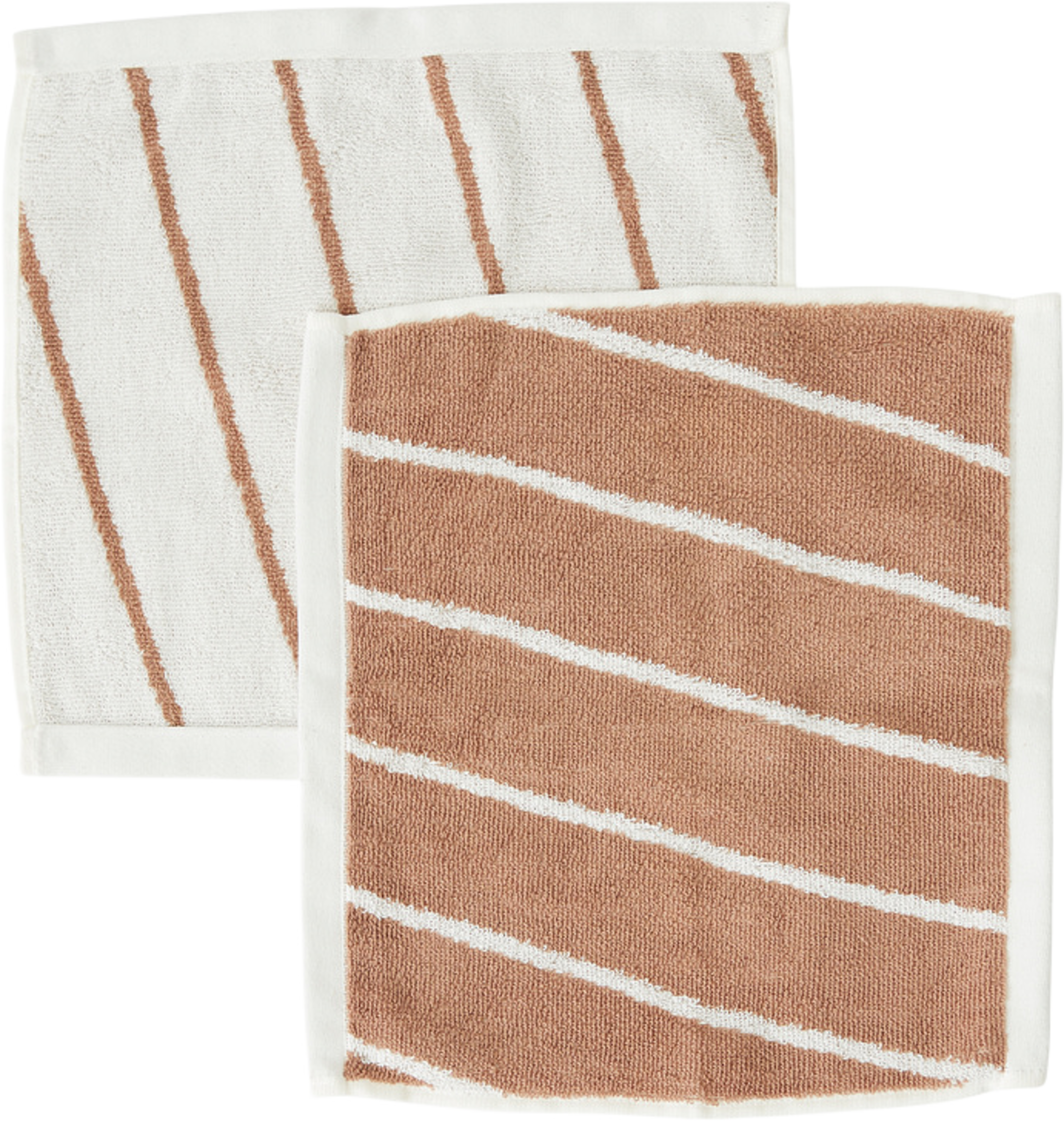 Raita Wash Cloth - Pack Of 2, från OYOY Living, i färgen cloud,caramel. Klicka för att öppna bilden i stort format