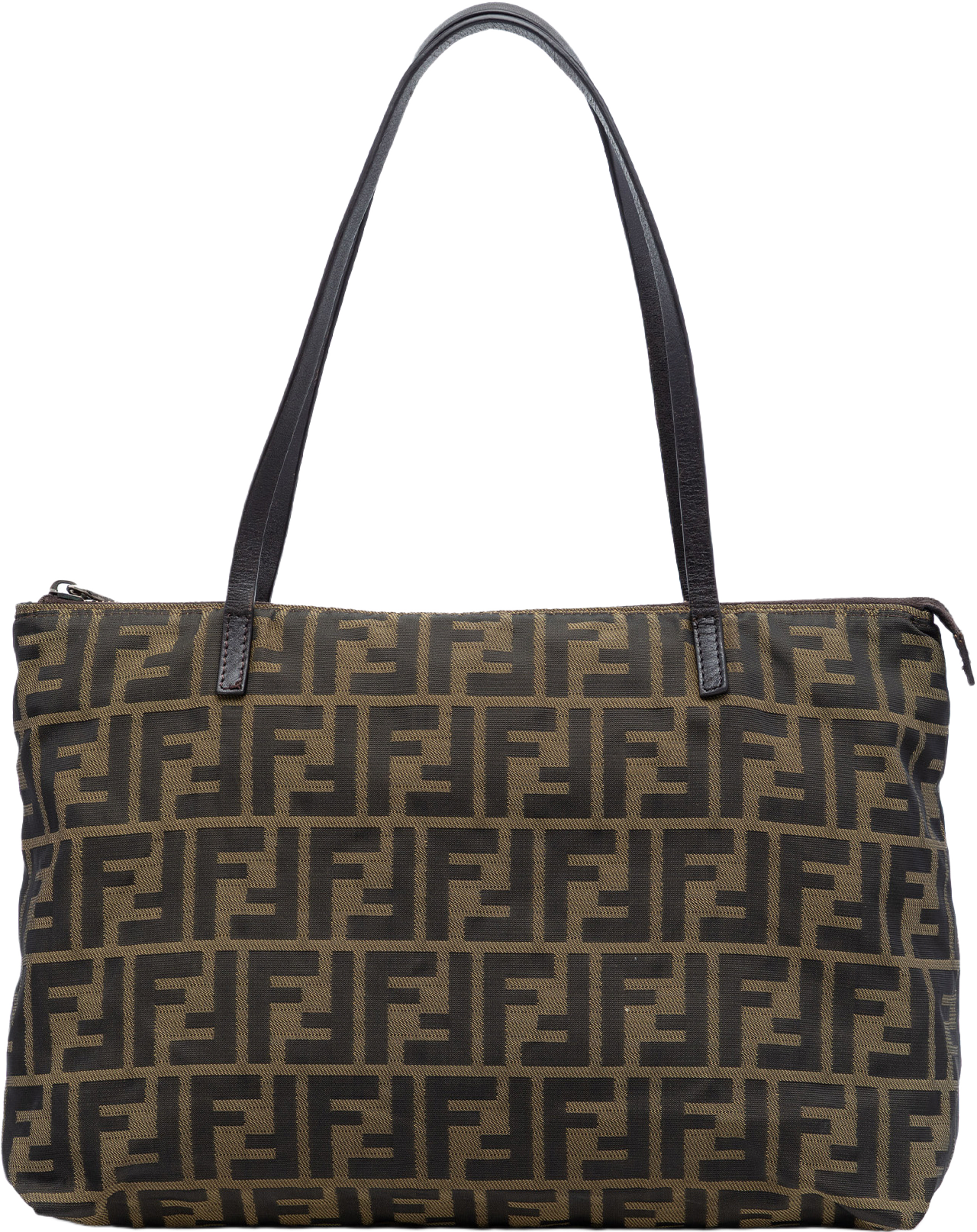 Fendi Small Zucca Canvas Tote, från Luxclusif, i färgen brown. Klicka för att öppna bilden i stort format