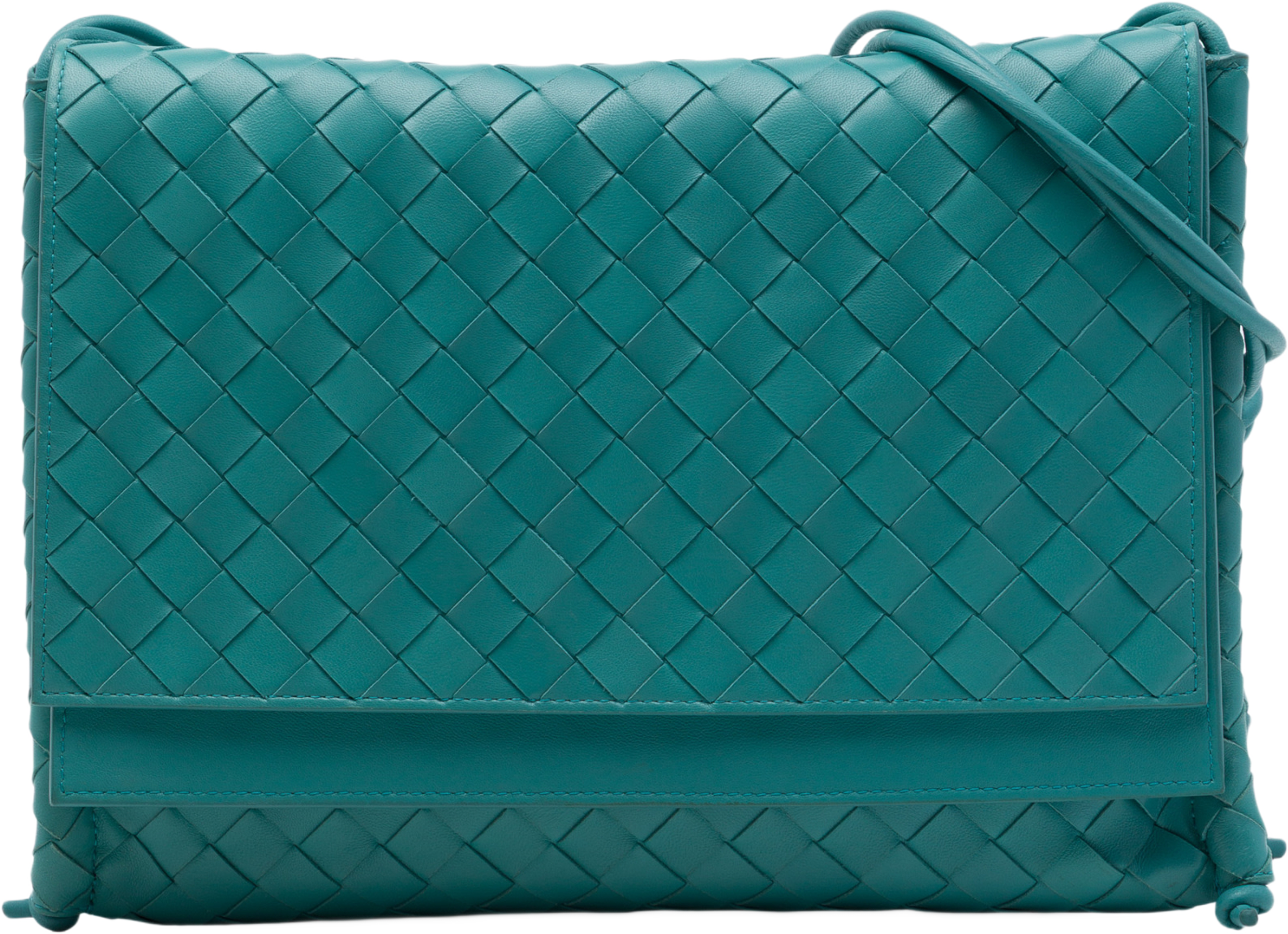 Bottega Veneta Medium Nappa Intrecciato Bv Fold Crossbody, från Luxclusif, i färgen blå. Klicka för att öppna bilden i stort format