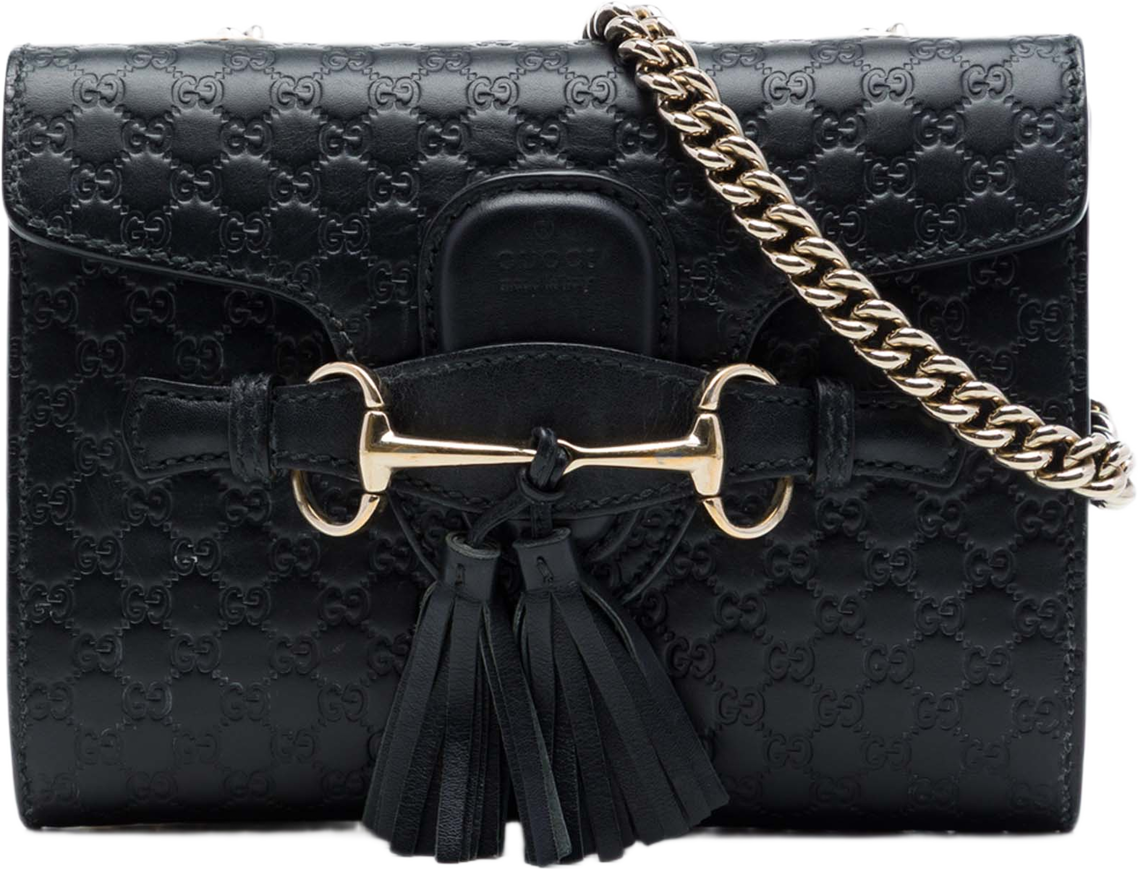 Gucci Mini Microguccissima Emily Crossbody, från Luxclusif, i färgen svart. Klicka för att öppna bilden i stort format