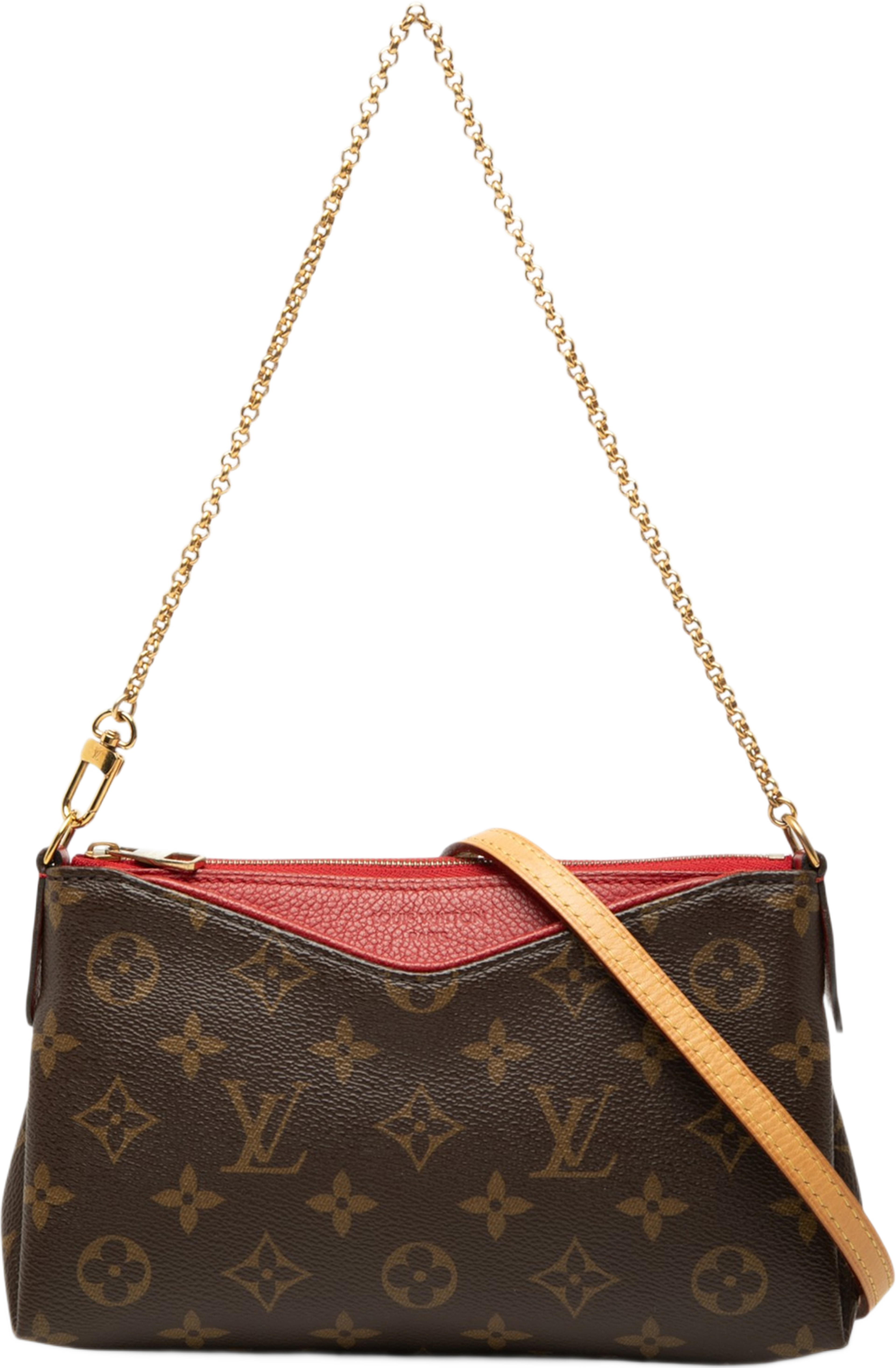 Louis Vuitton Monogram Pallas Clutch, från Luxclusif, i färgen brun. Klicka för att öppna bilden i stort format
