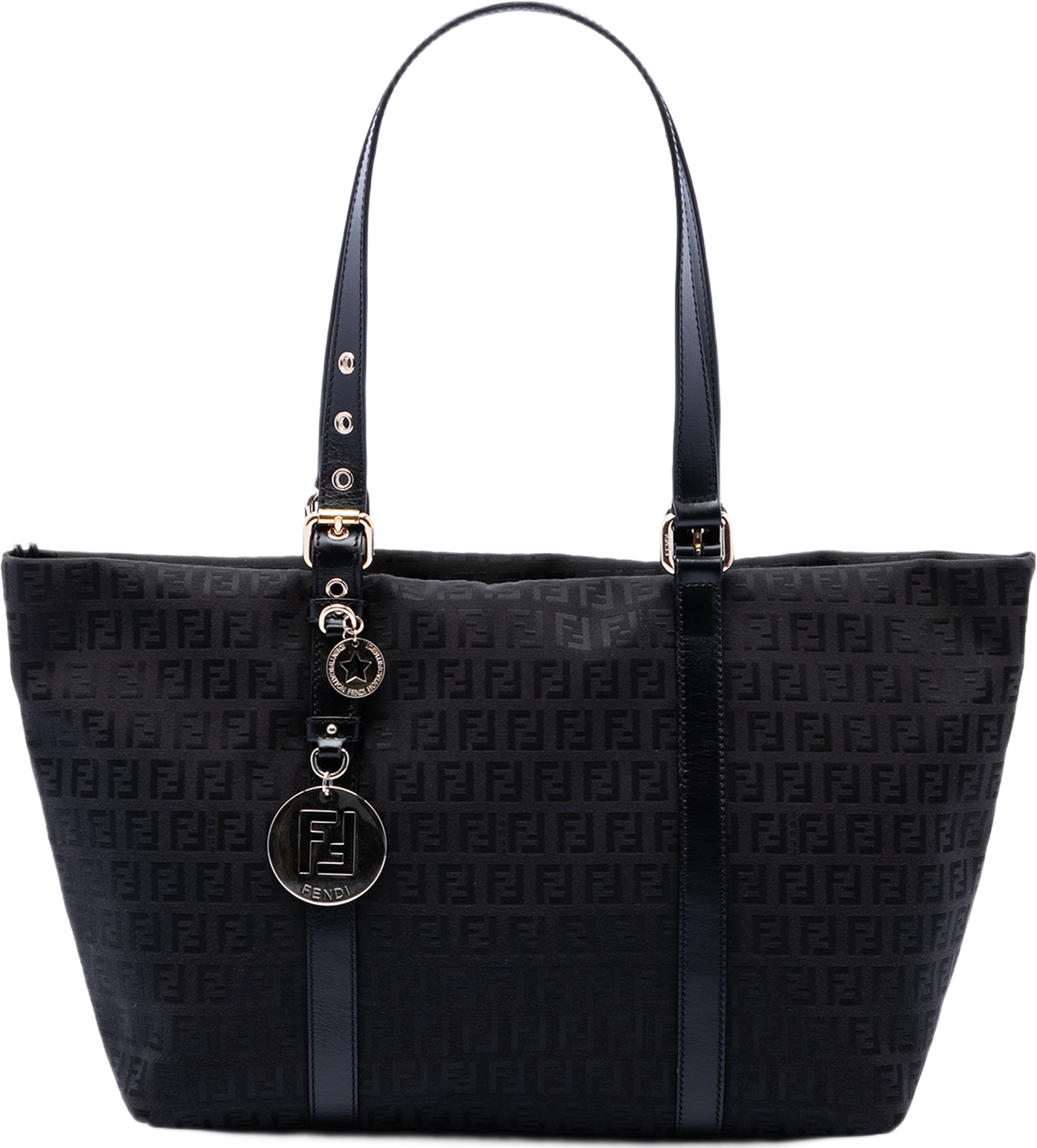 Fendi Zucchino Canvas Superstar Tote, från Luxclusif, i färgen svart. Klicka för att öppna bilden i stort format