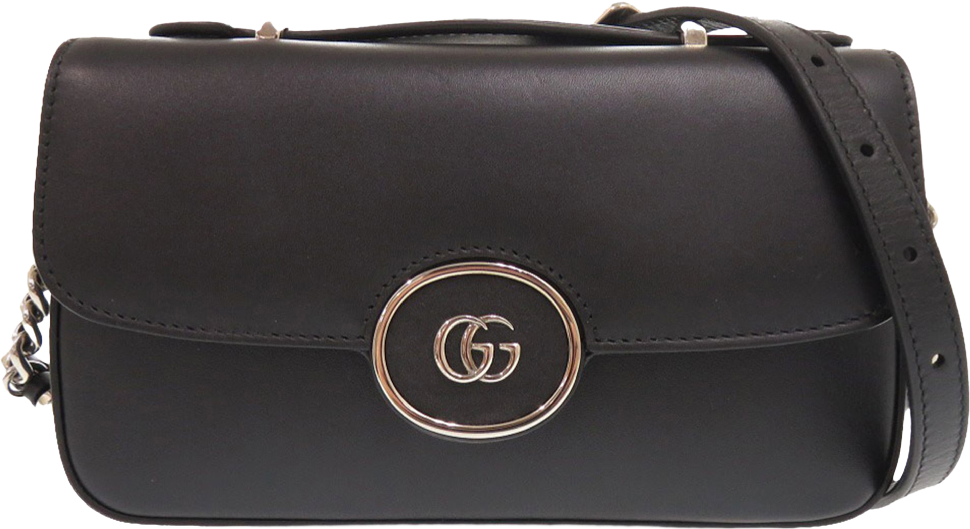 Gucci Mini Leather Petite Gg Satchel, från Luxclusif, i färgen black. Klicka för att öppna bilden i stort format