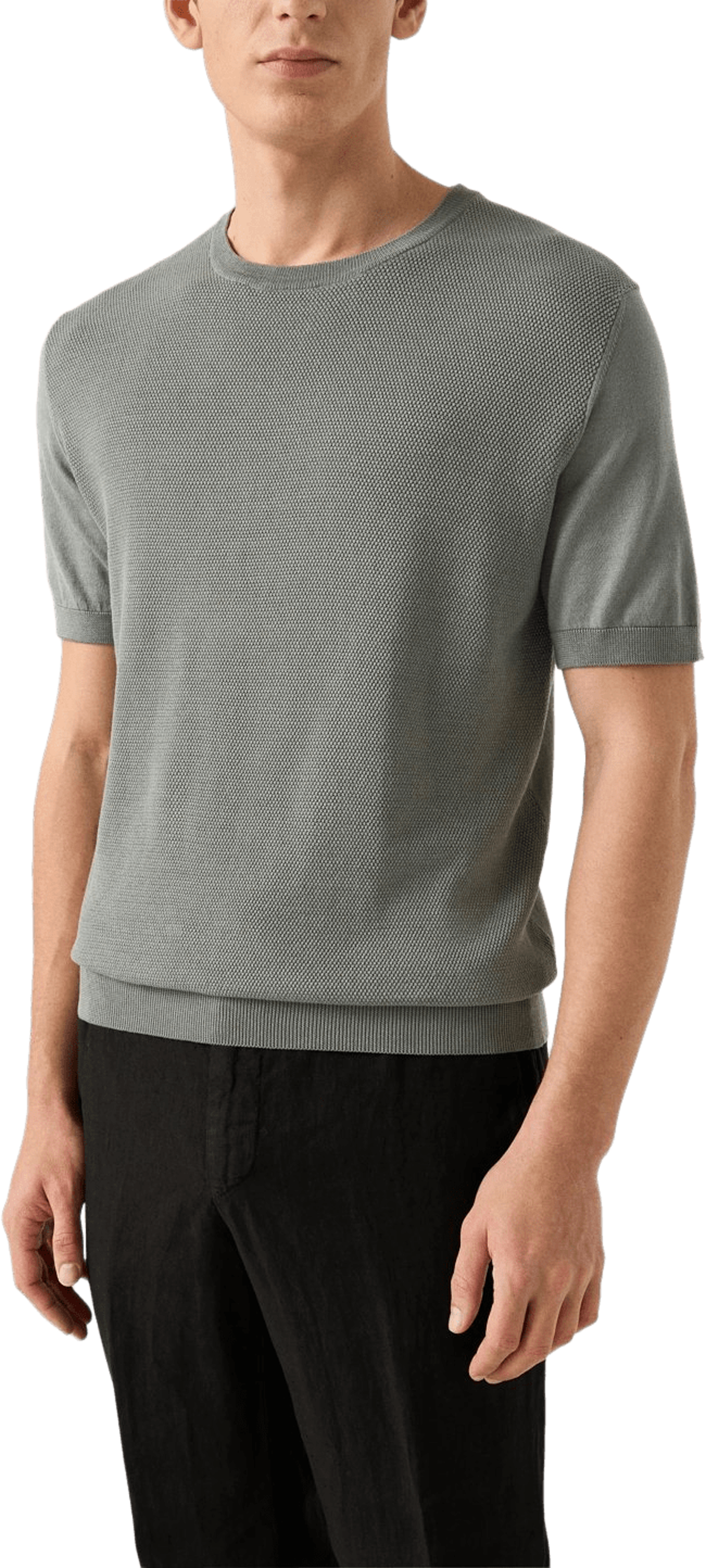 T-shirt Med Strukturerad Crew Neck