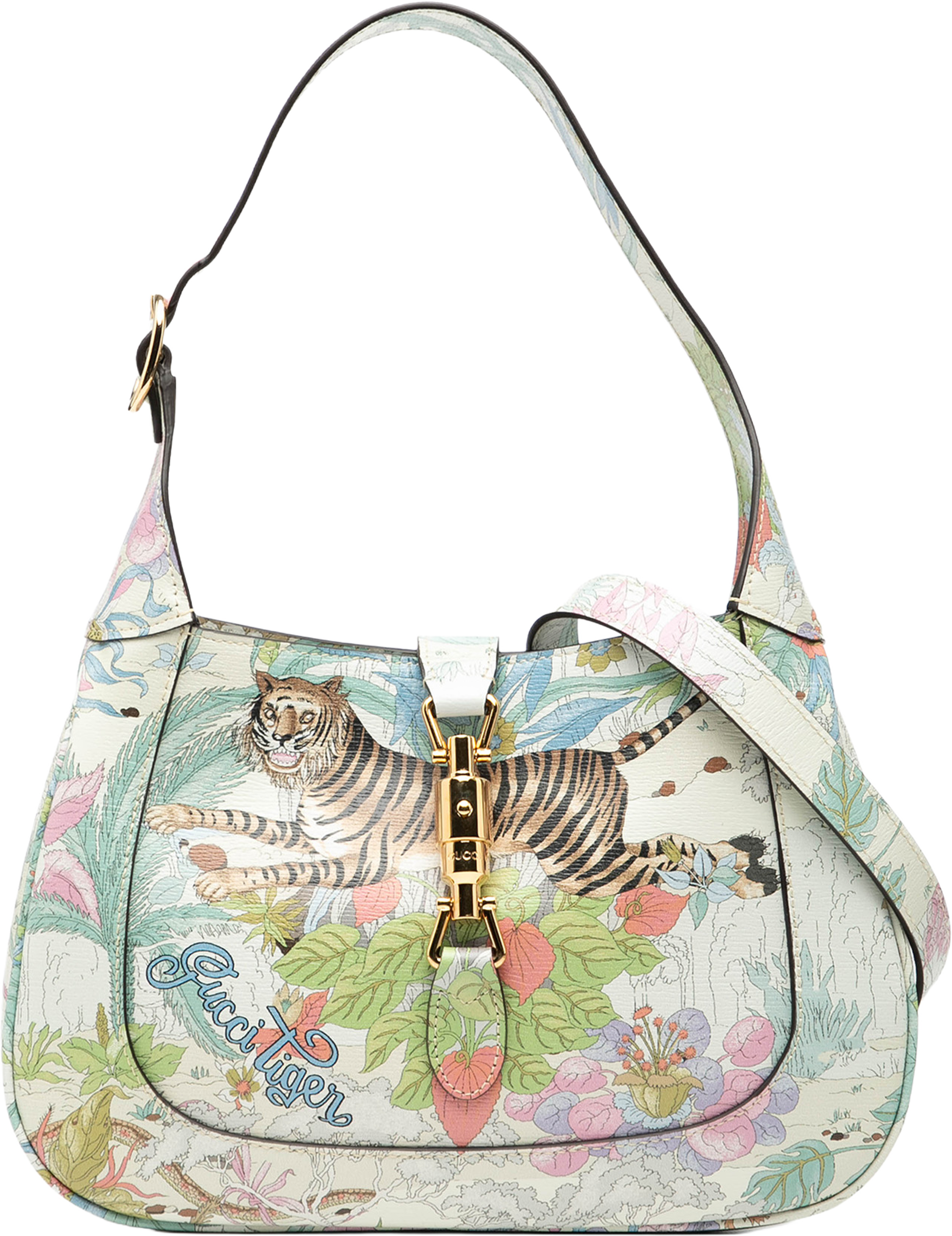 Gucci Small Calfskin Tiger Jackie 1961 Crossbody, från Luxclusif, i färgen blue. Klicka för att öppna bilden i stort format