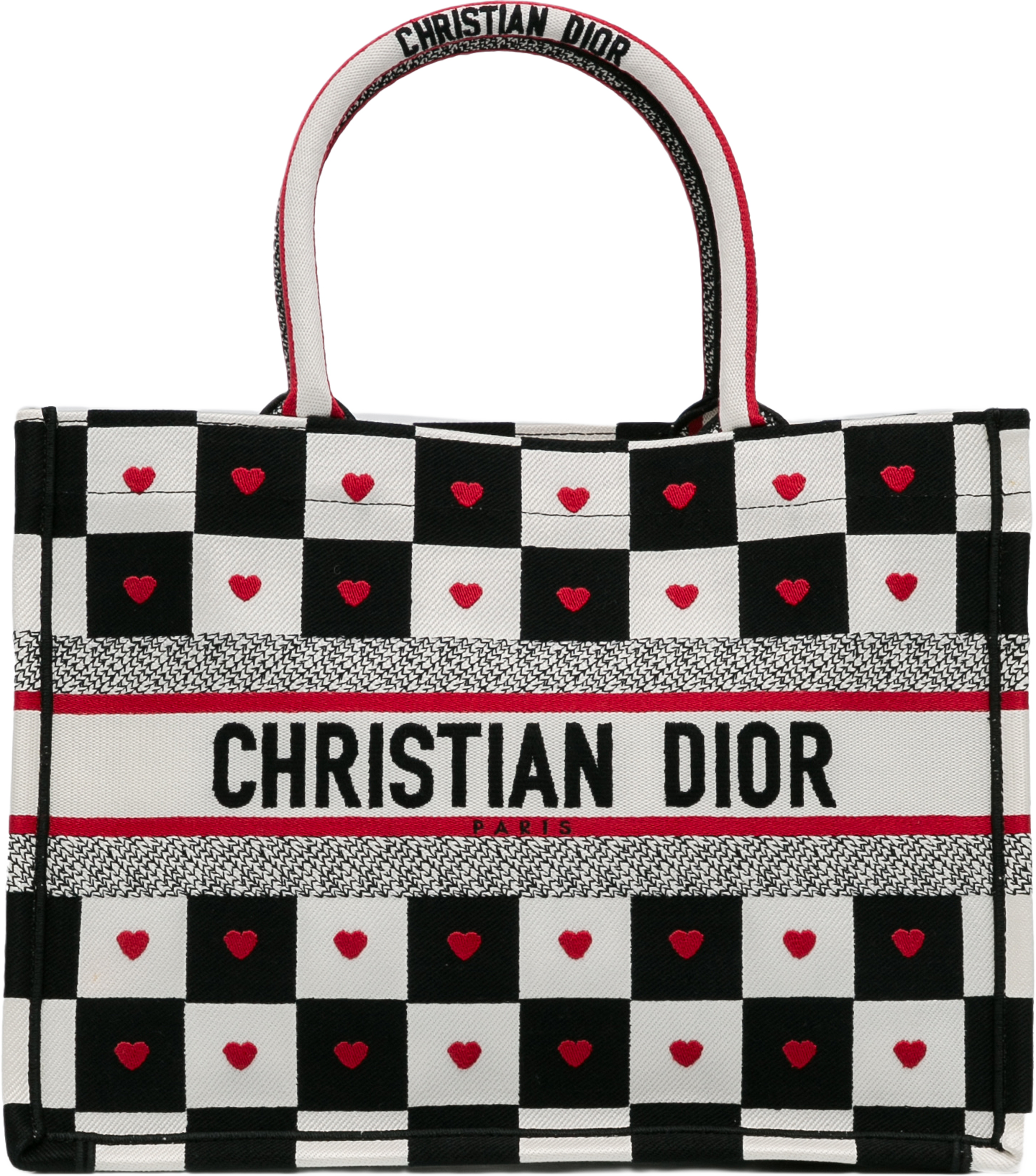 Dior Medium Dioramour D-chess Book Tote, från Luxclusif, i färgen white. Klicka för att öppna bilden i stort format