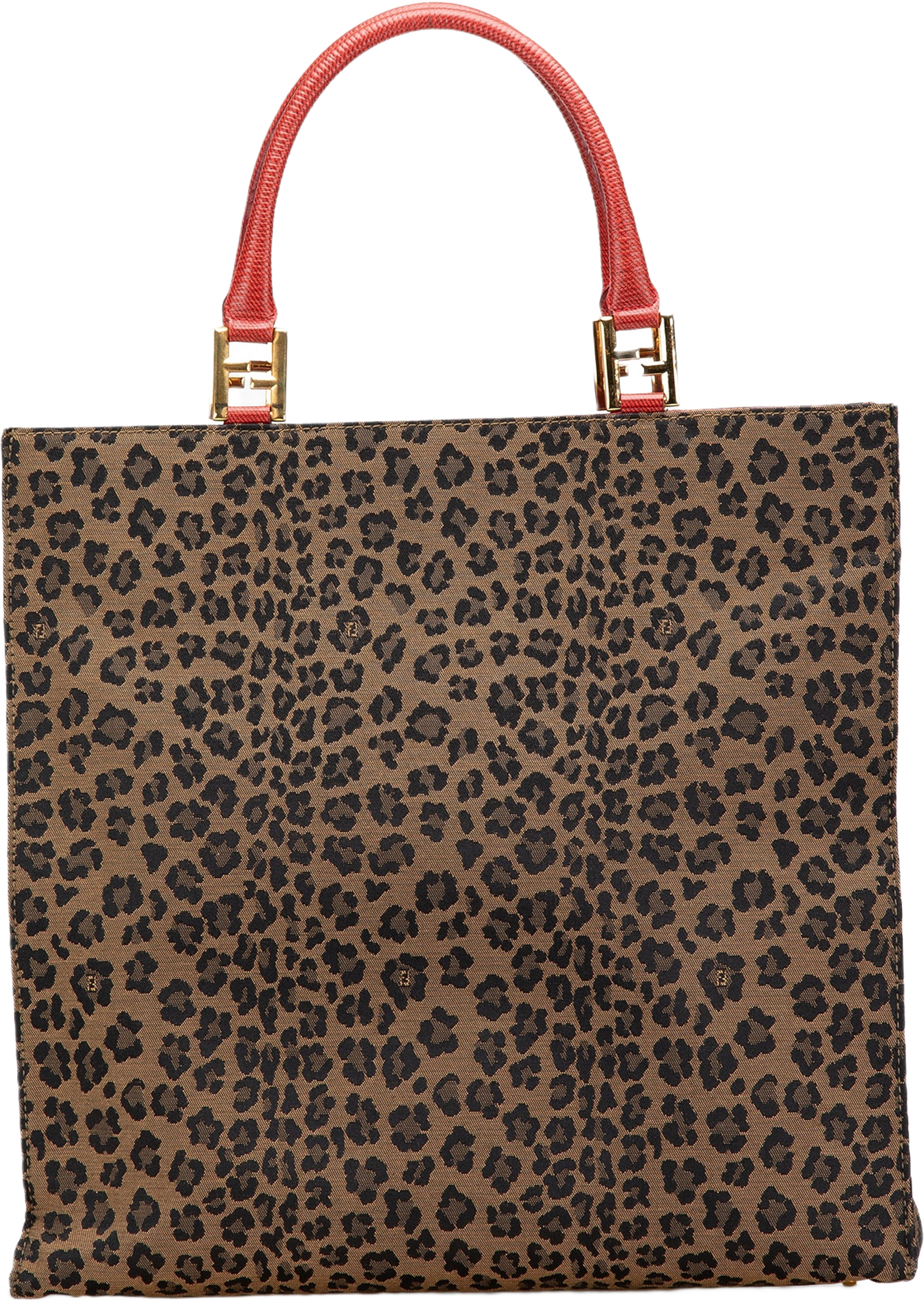 Fendi Leopard Print Canvas Tote