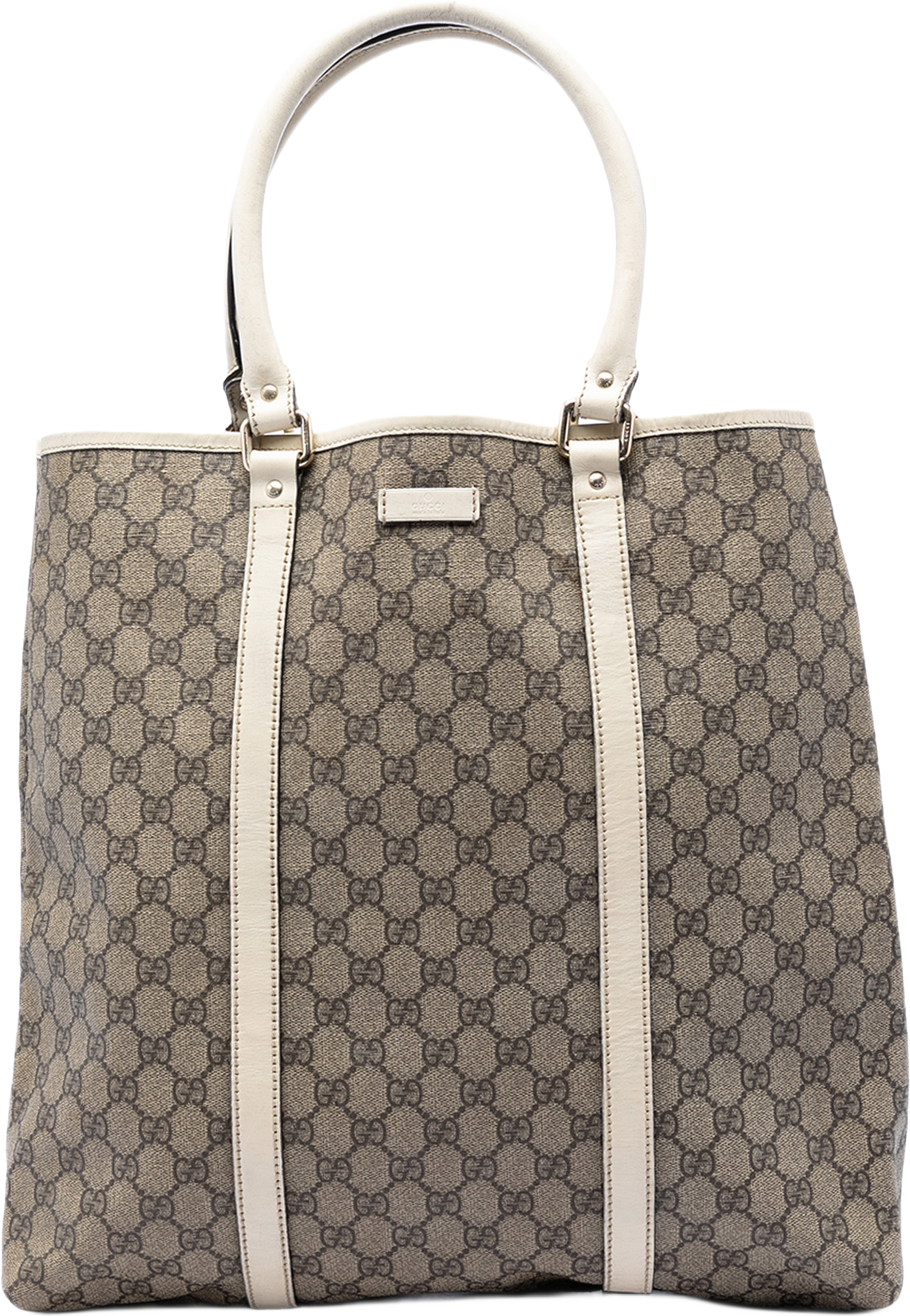 Gucci Gg Supreme Joy Vertical Tote, från Luxclusif, i färgen beige. Klicka för att öppna bilden i stort format