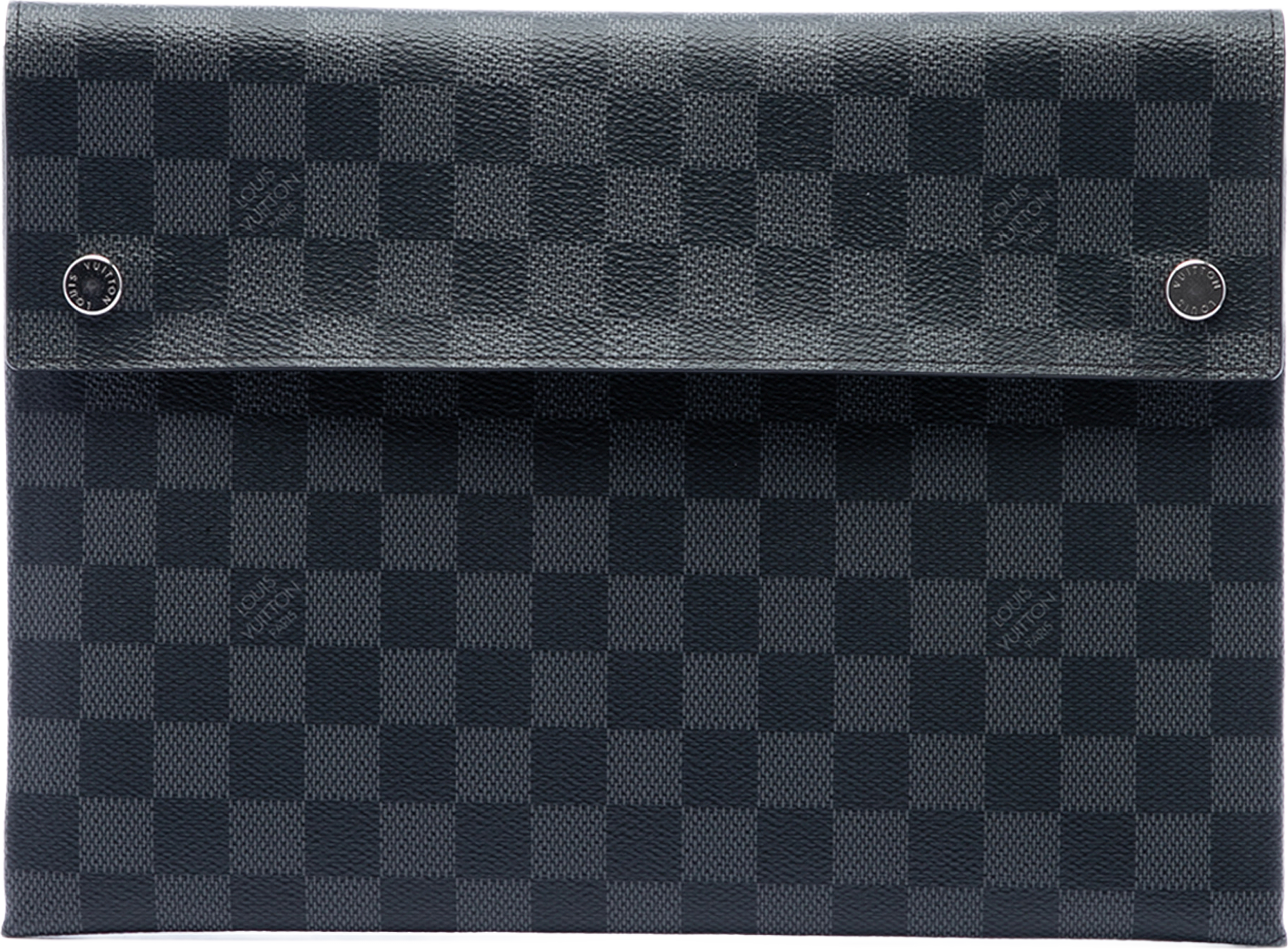 Louis Vuitton Damier Graphite Alpha Pochette Gm, från Luxclusif, i färgen svart. Klicka för att öppna bilden i stort format