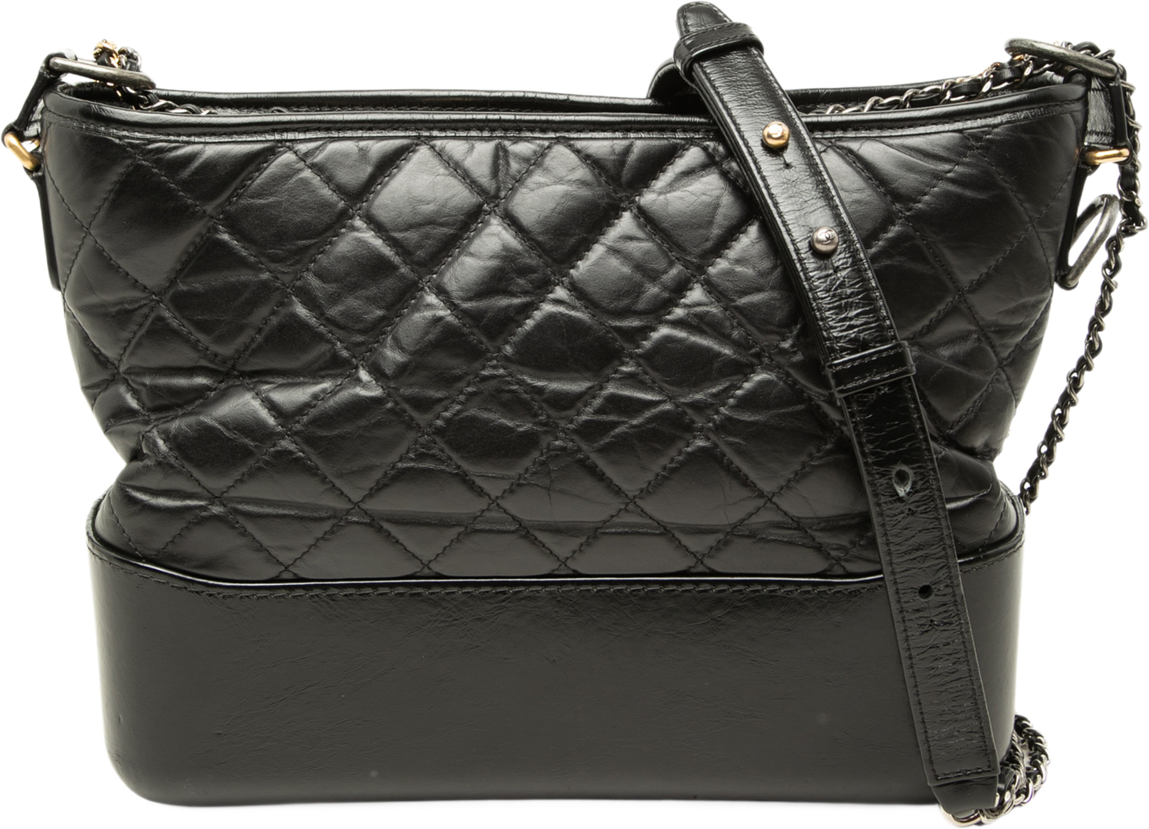 Chanel Medium Aged Calfskin Gabrielle Crossbody, från Luxclusif, i färgen svart. Klicka för att öppna bilden i stort format