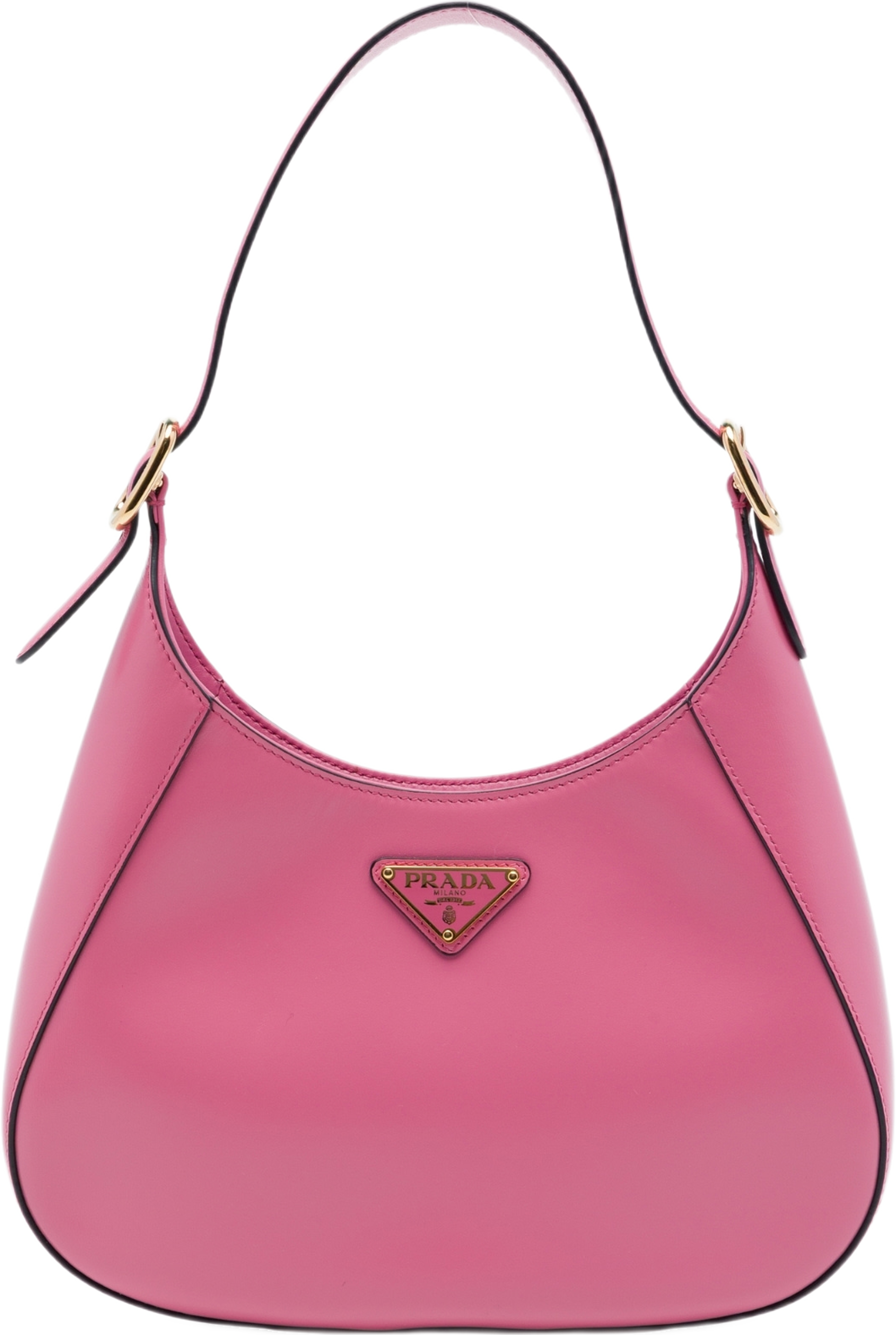 Prada Spazzolato Leather Cleo Shoulder Bag, från Luxclusif, i färgen rosa. Klicka för att öppna bilden i stort format