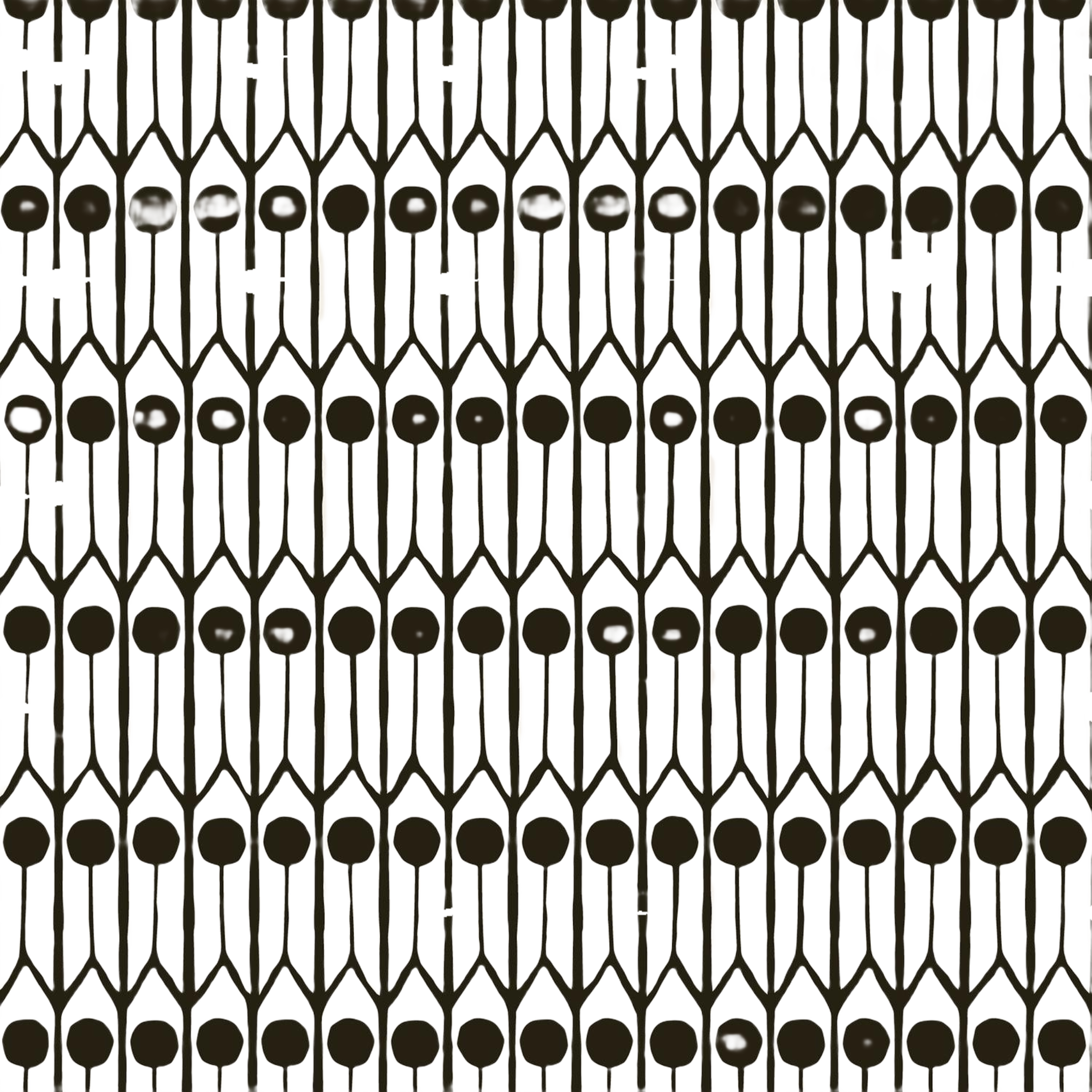 Löpmetertyg Linne - Feathers - Ebony/black