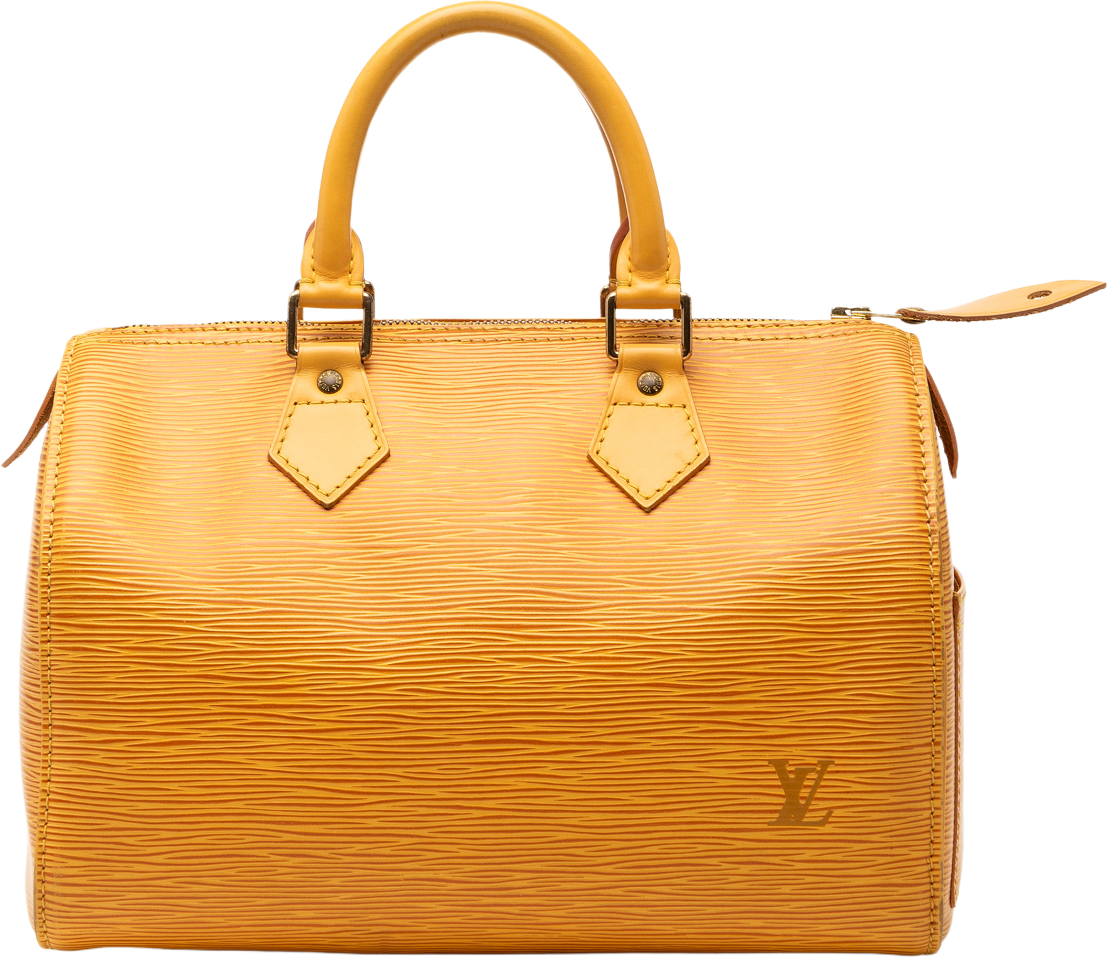 Louis Vuitton Epi Speedy 25, från Luxclusif, i färgen yellow. Klicka för att öppna bilden i stort format