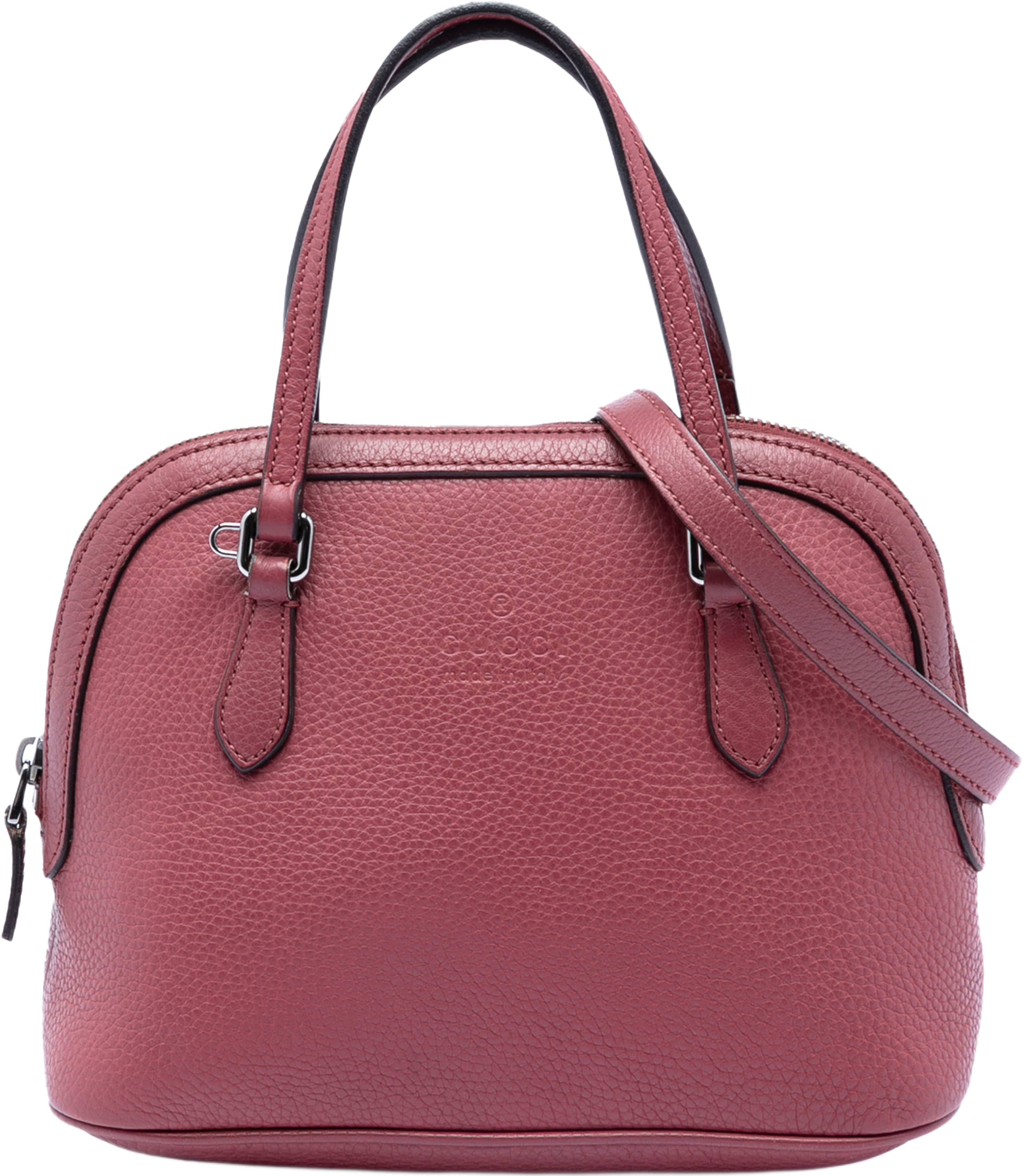 Gucci Mini Guccissima Dome Satchel, från Luxclusif, i färgen dark pink. Klicka för att öppna bilden i stort format