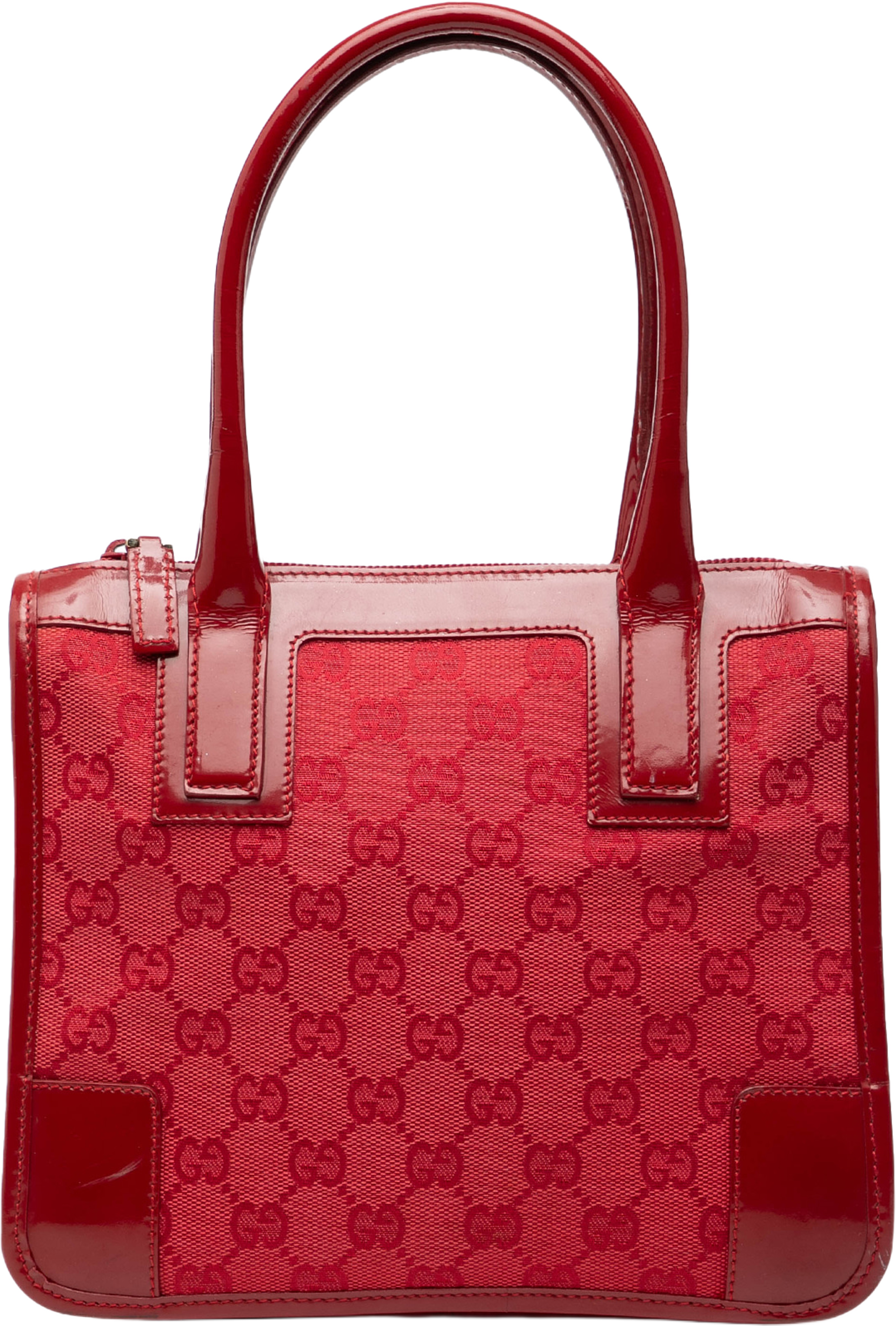 Gucci Gg Canvas Handbag, från Luxclusif, i färgen red. Klicka för att öppna bilden i stort format