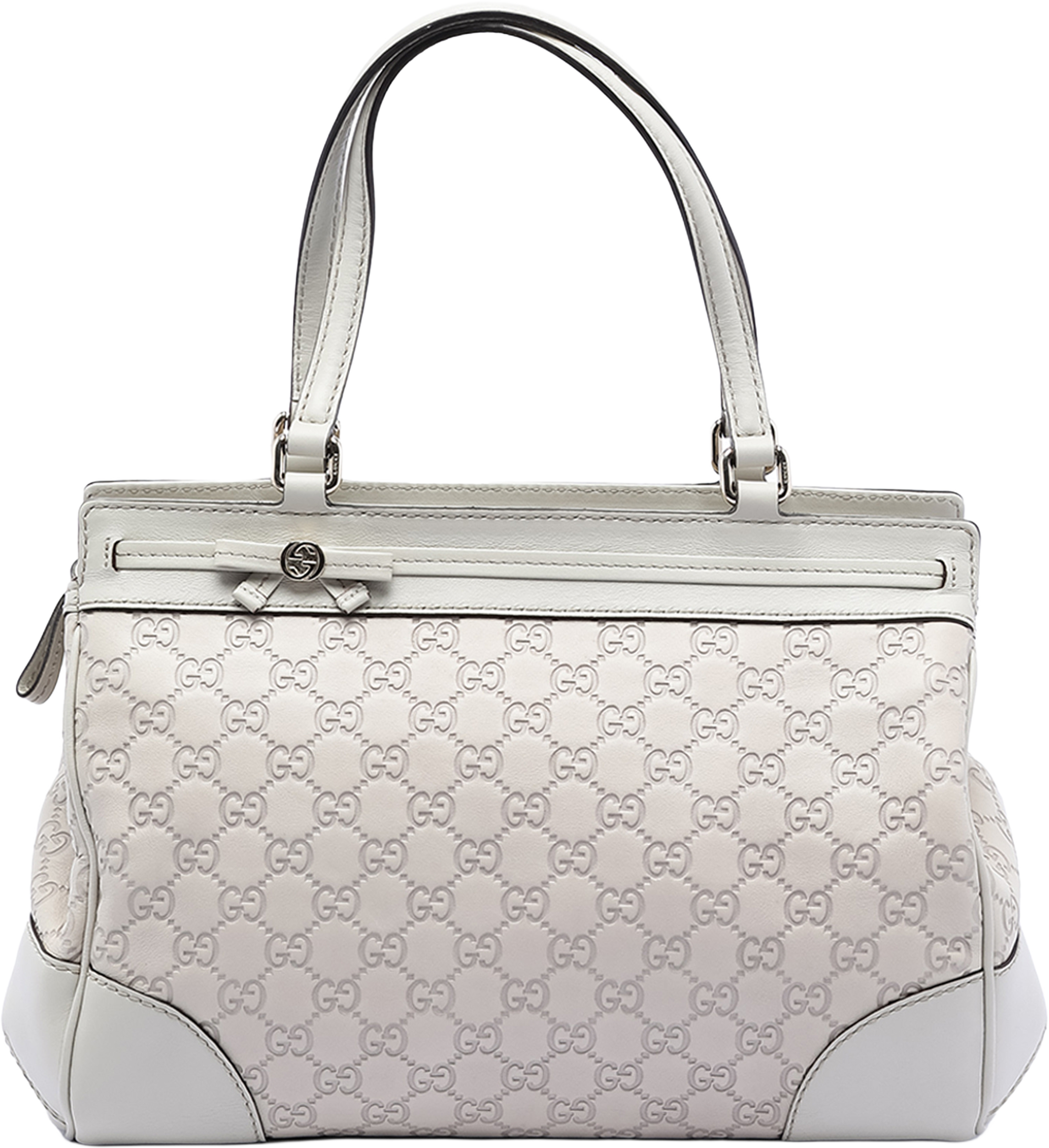 Gucci Guccissima Mayfair Tote, från Luxclusif, i färgen off white. Klicka för att öppna bilden i stort format