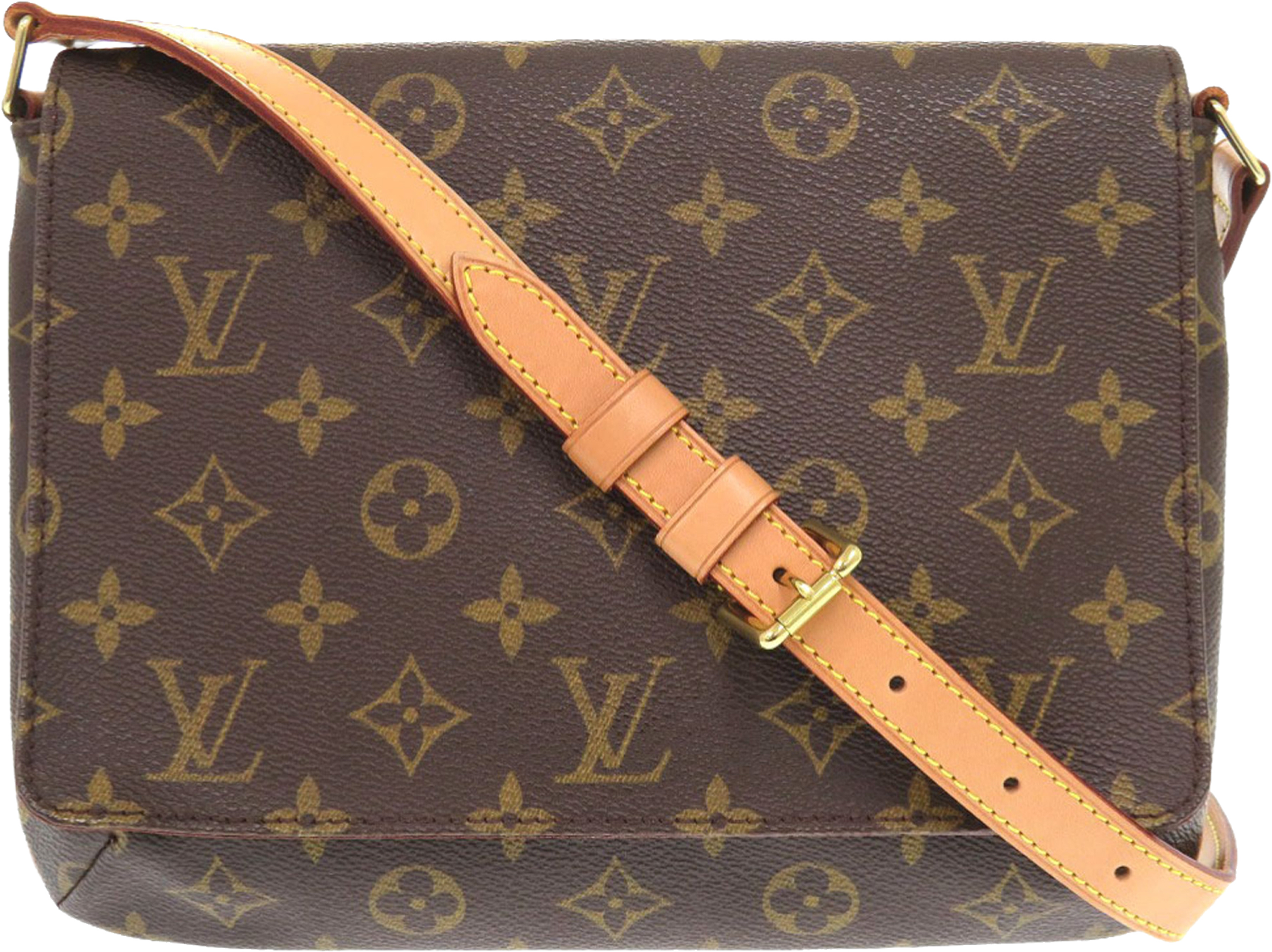 Louis Vuitton Monogram Musette Tango Short Strap, från Luxclusif, i färgen brown. Klicka för att öppna bilden i stort format
