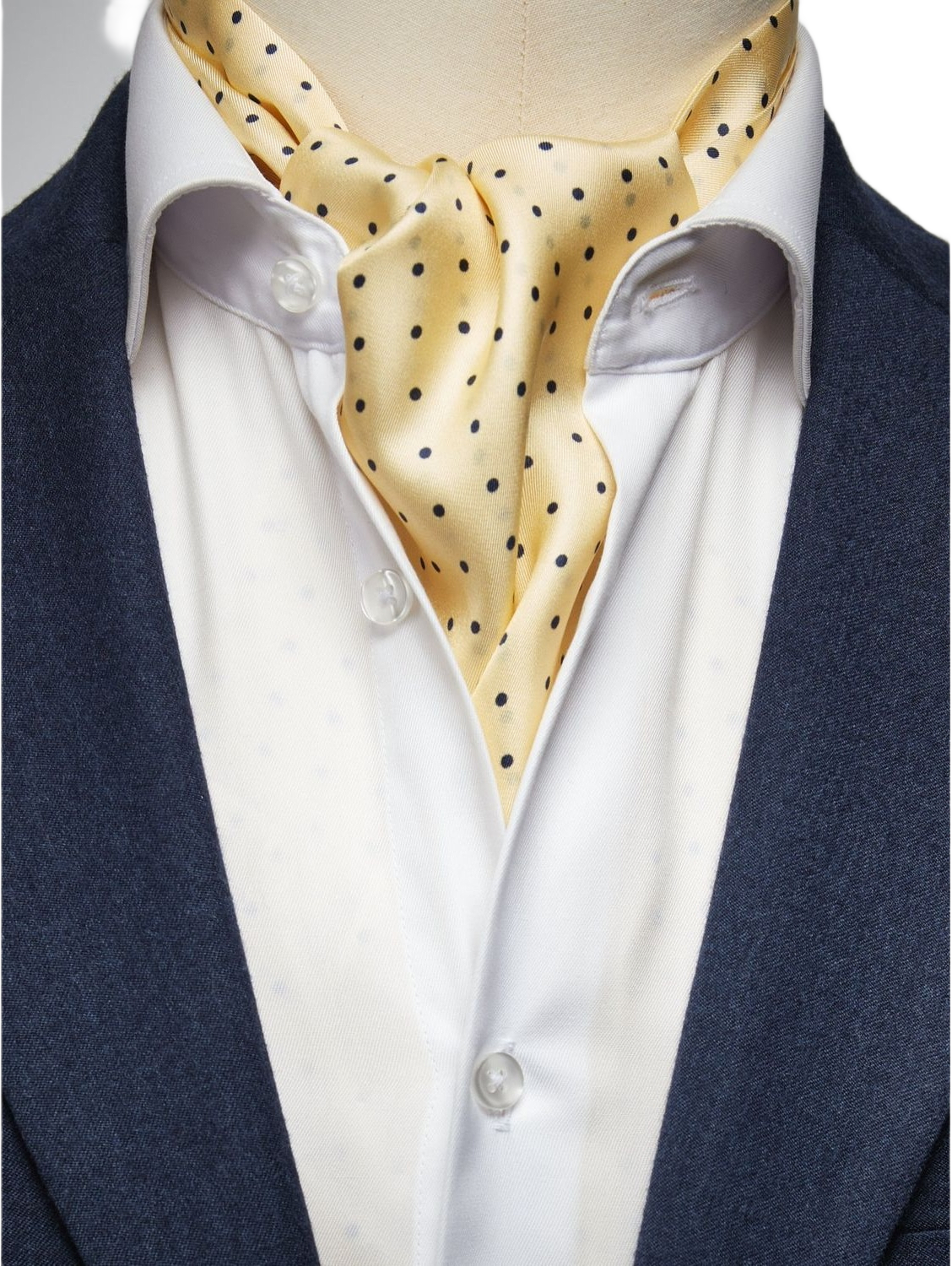 Silk Double Pointed Ascot Dot