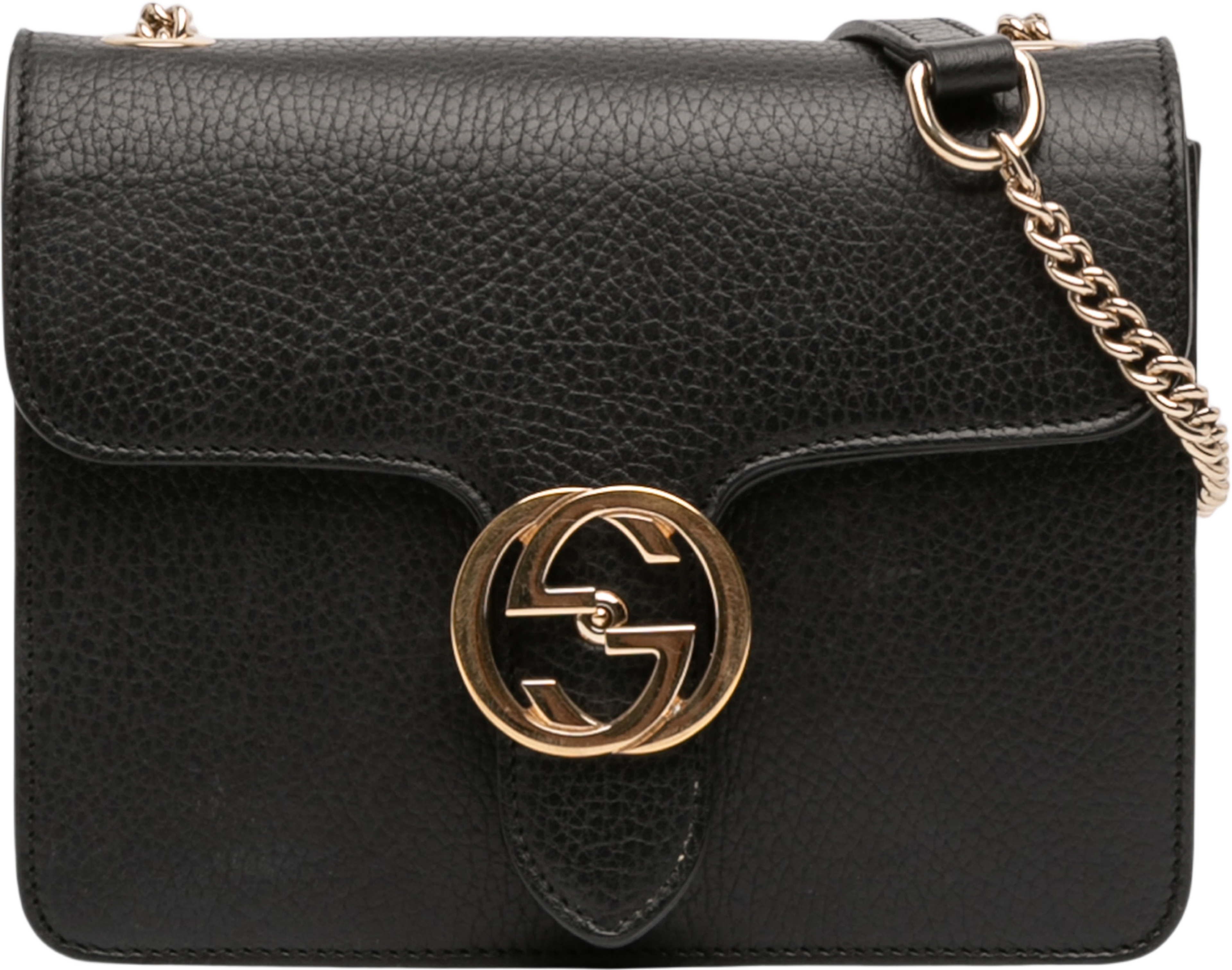 Gucci Small Dollar Calfskin Interlocking G Crossbody, från Luxclusif, i färgen black. Klicka för att öppna bilden i stort format