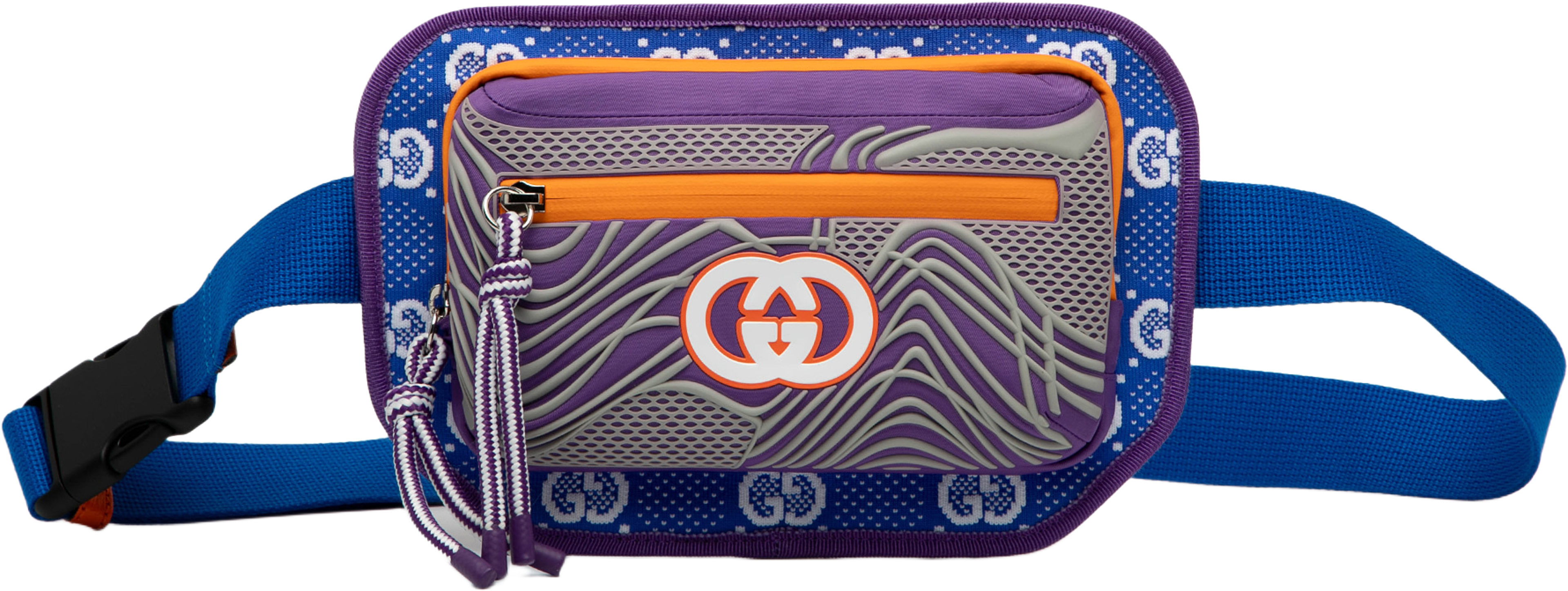 Gucci Gg Nylon And Rubber Belt Bag, från Luxclusif, i färgen blue. Klicka för att öppna bilden i stort format