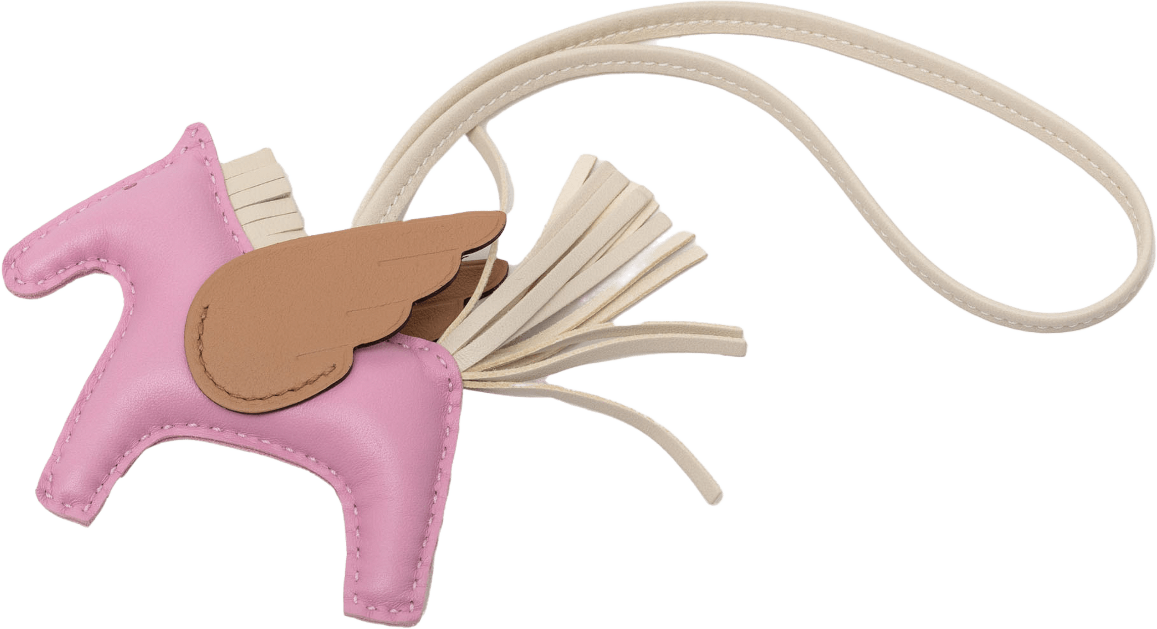 Hermès Milo Lambskin And Swift Calfskin Rodeo Pegase Bag Charm Pm, från Luxclusif, i färgen light pink. Klicka för att öppna bilden i stort format