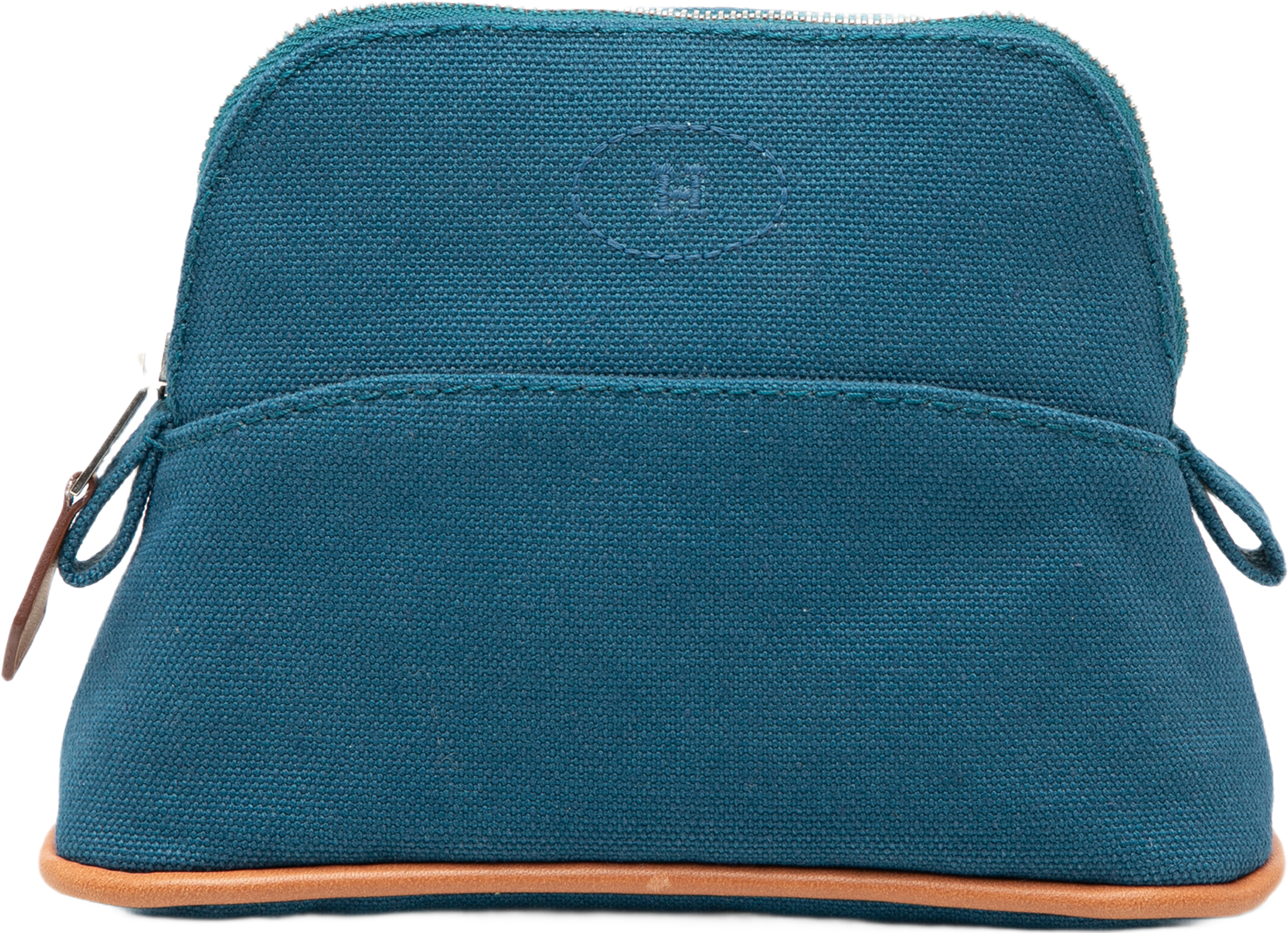 Hermès Mini Mini Canvas Bolide Case, från Luxclusif, i färgen blå. Klicka för att öppna bilden i stort format