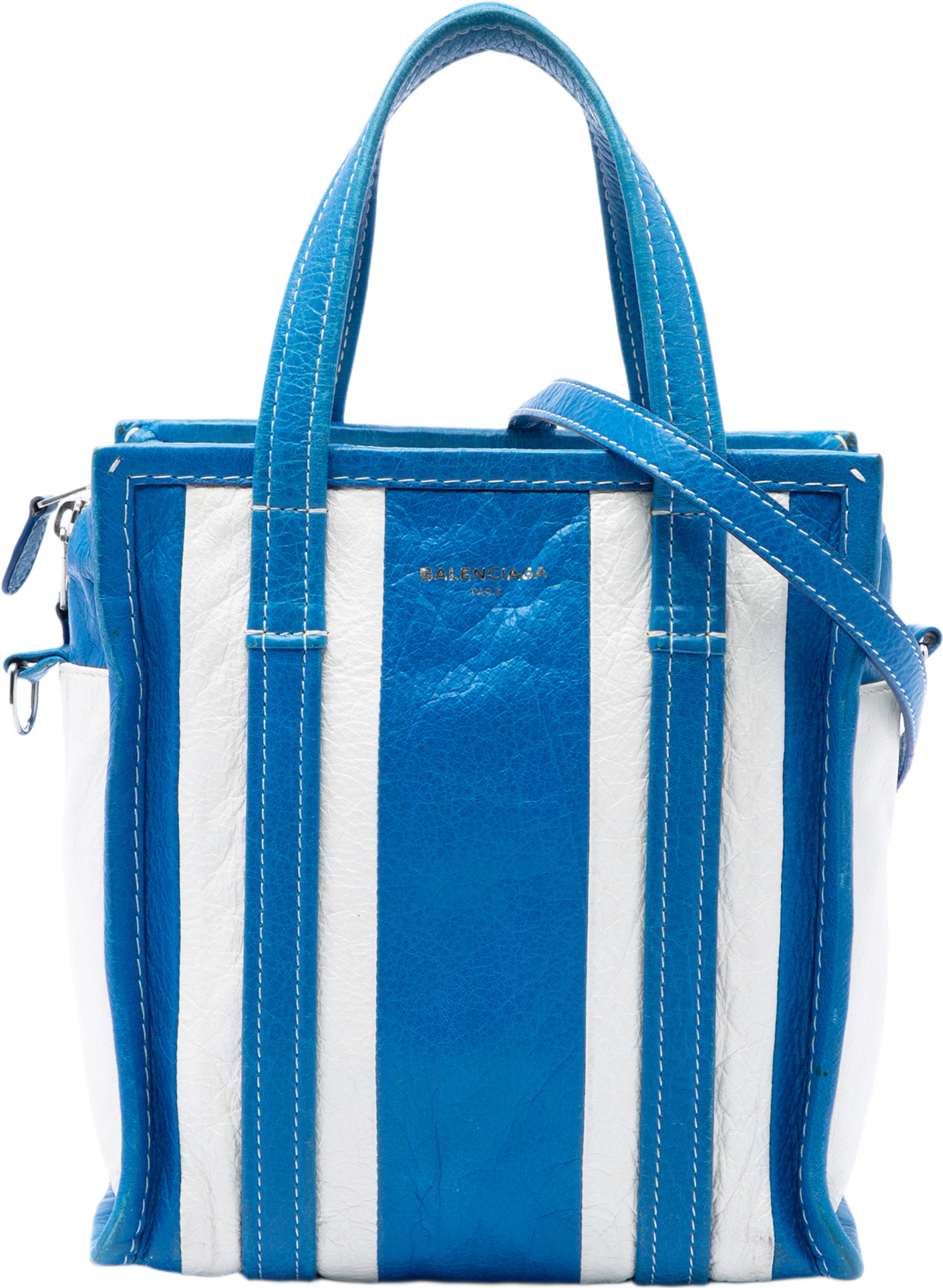 Balenciaga Lambskin Bazar Shopper Satchel Xs, från Luxclusif, i färgen blå. Klicka för att öppna bilden i stort format