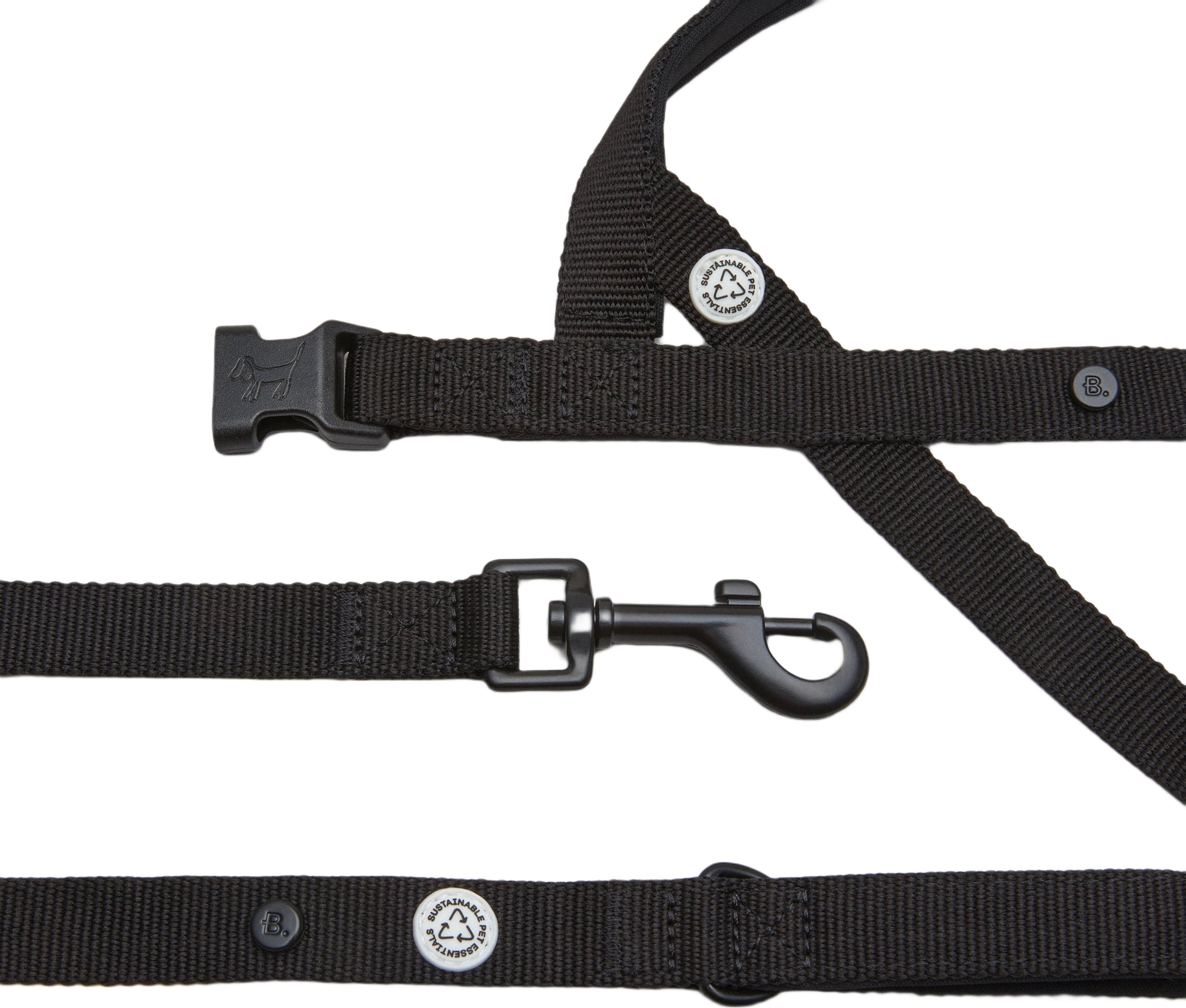 Pitch Black Dog Harness Walk Kit - M