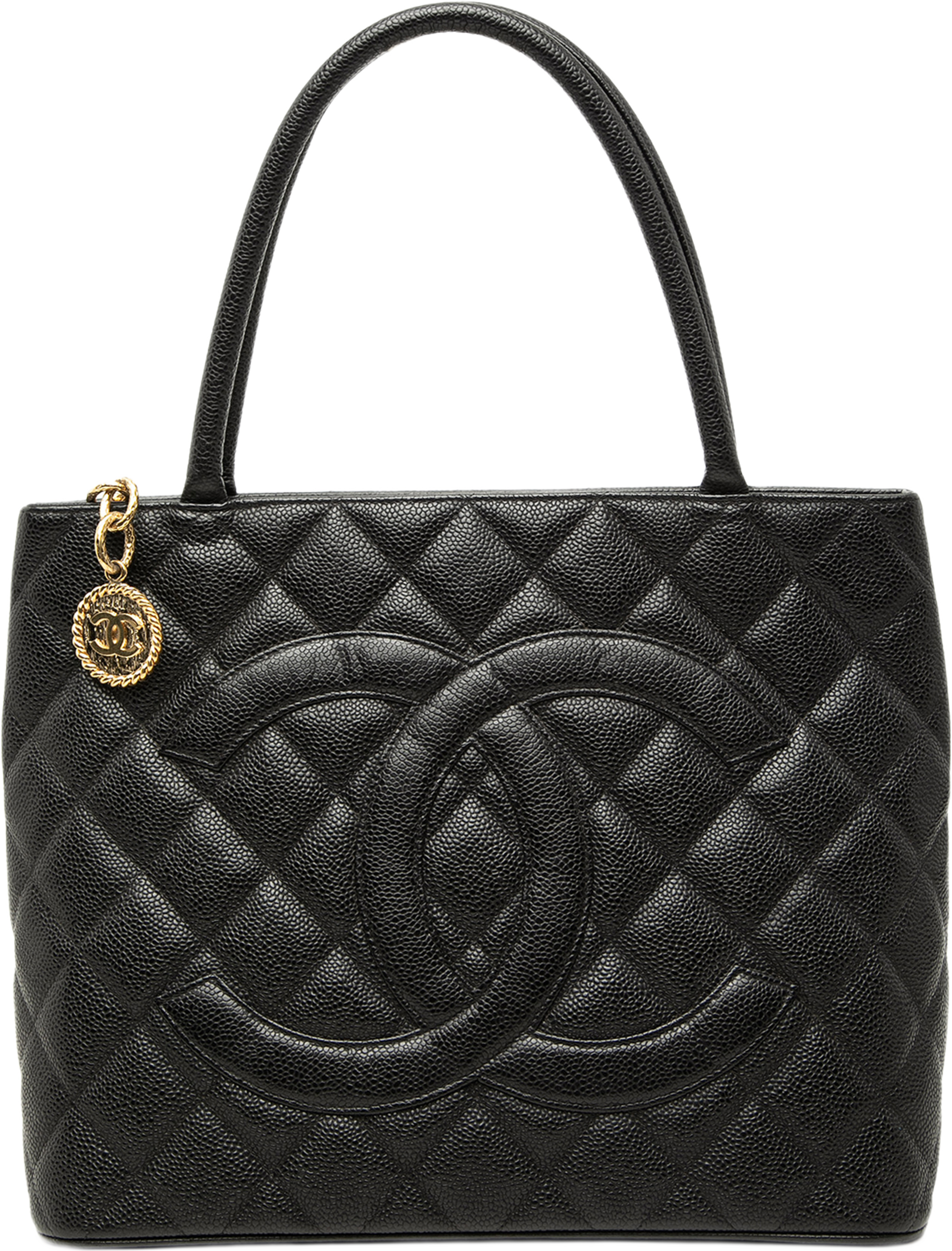 Chanel Caviar Medallion Tote, från Luxclusif, i färgen svart. Klicka för att öppna bilden i stort format