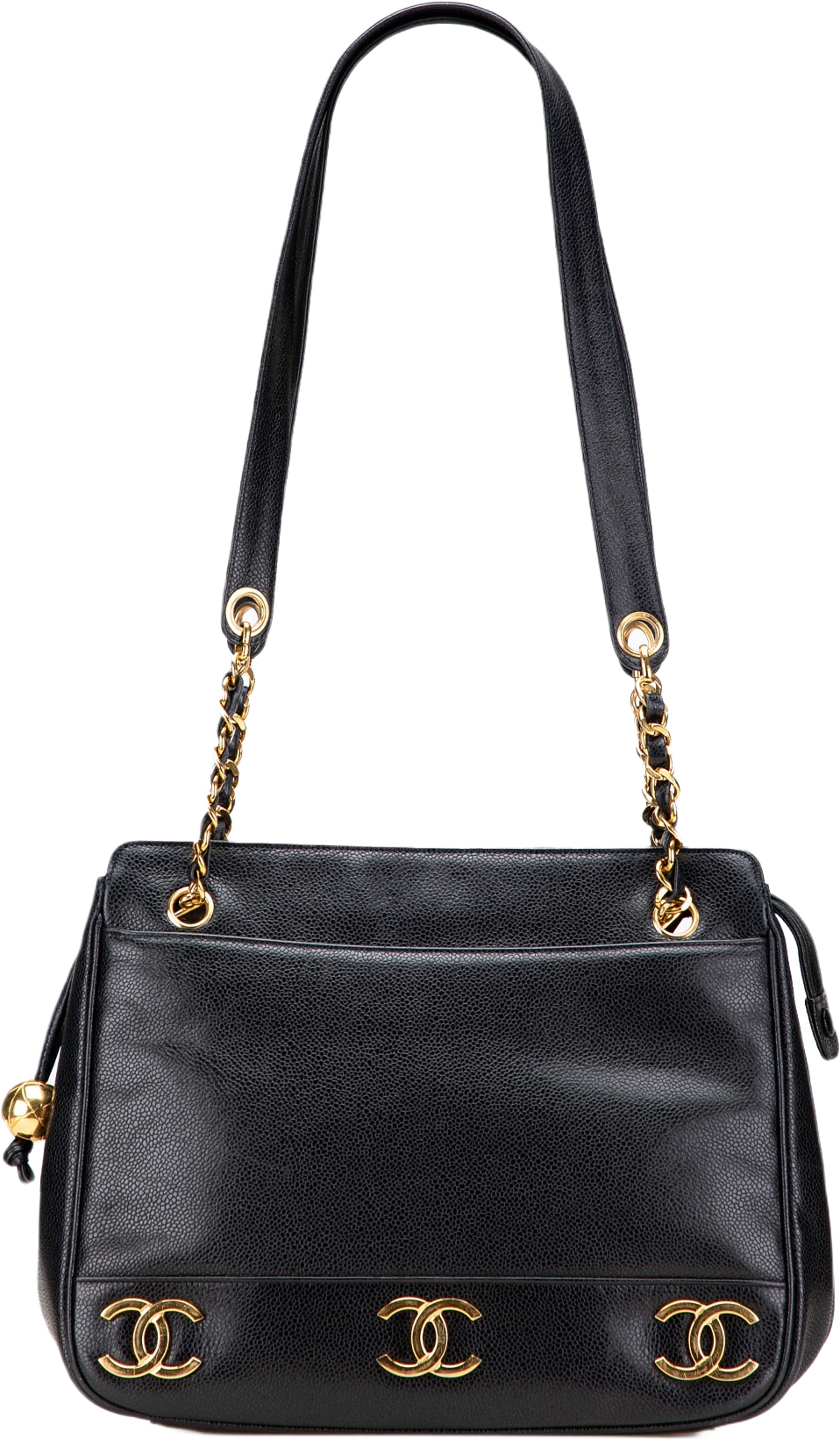 Chanel Triple Cc Caviar Shoulder Bag, från Luxclusif, i färgen black.