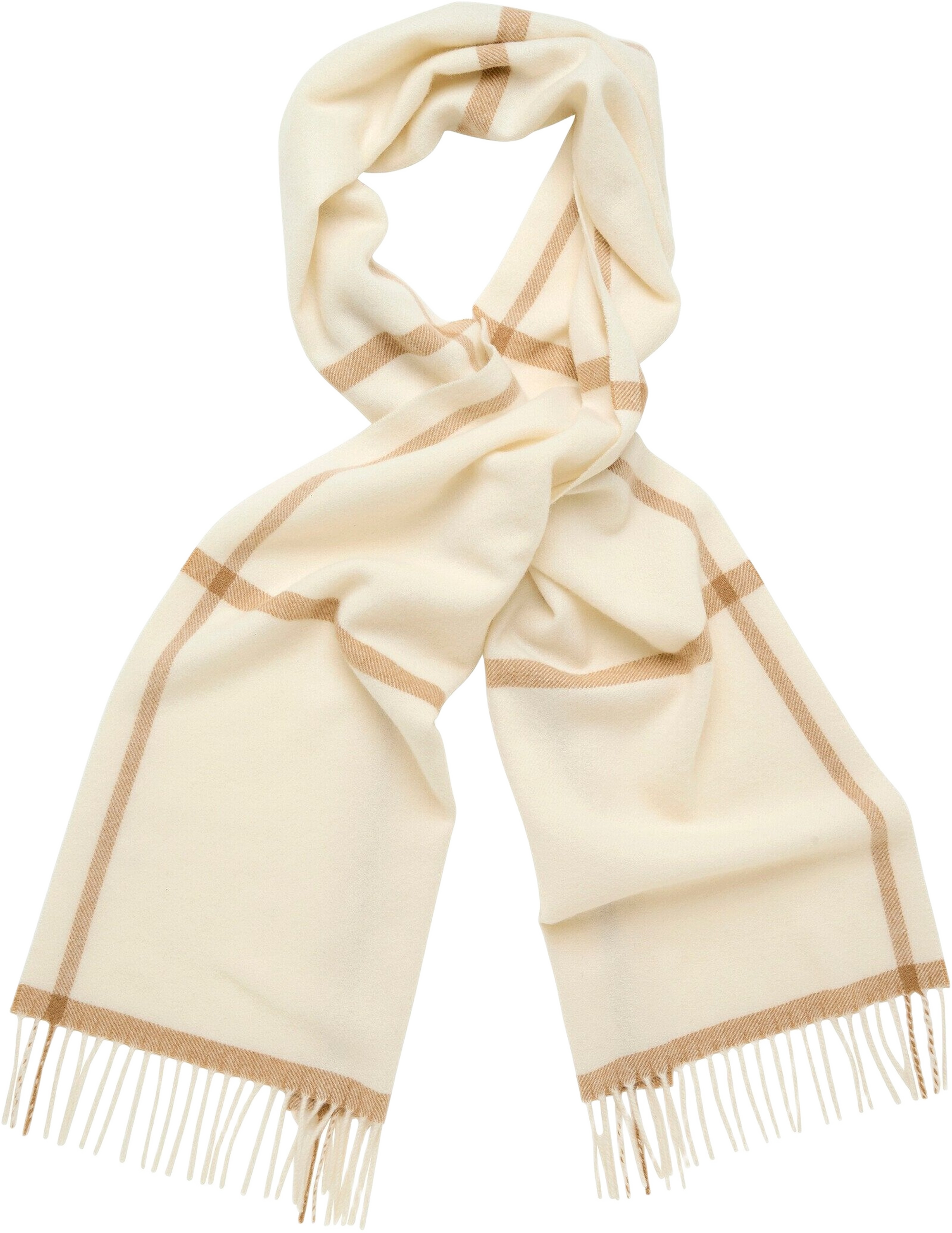 Flauto Checked Scarf, från Newhouse, i färgen offwhite. Klicka för att öppna bilden i stort format