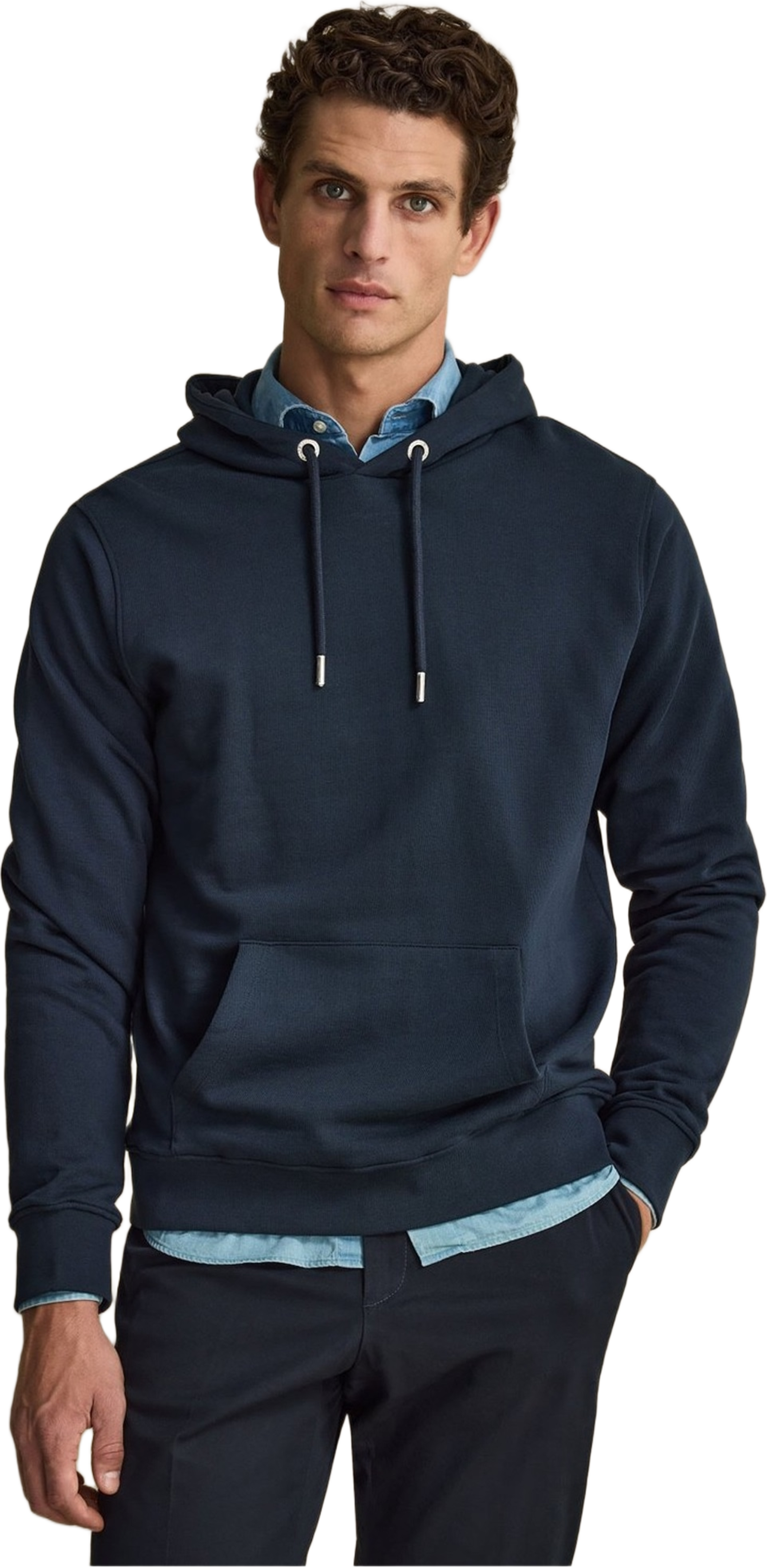 Cotton L/s Sweat Hoodie, från John Henric, i färgen navy blue. Klicka för att öppna bilden i stort format