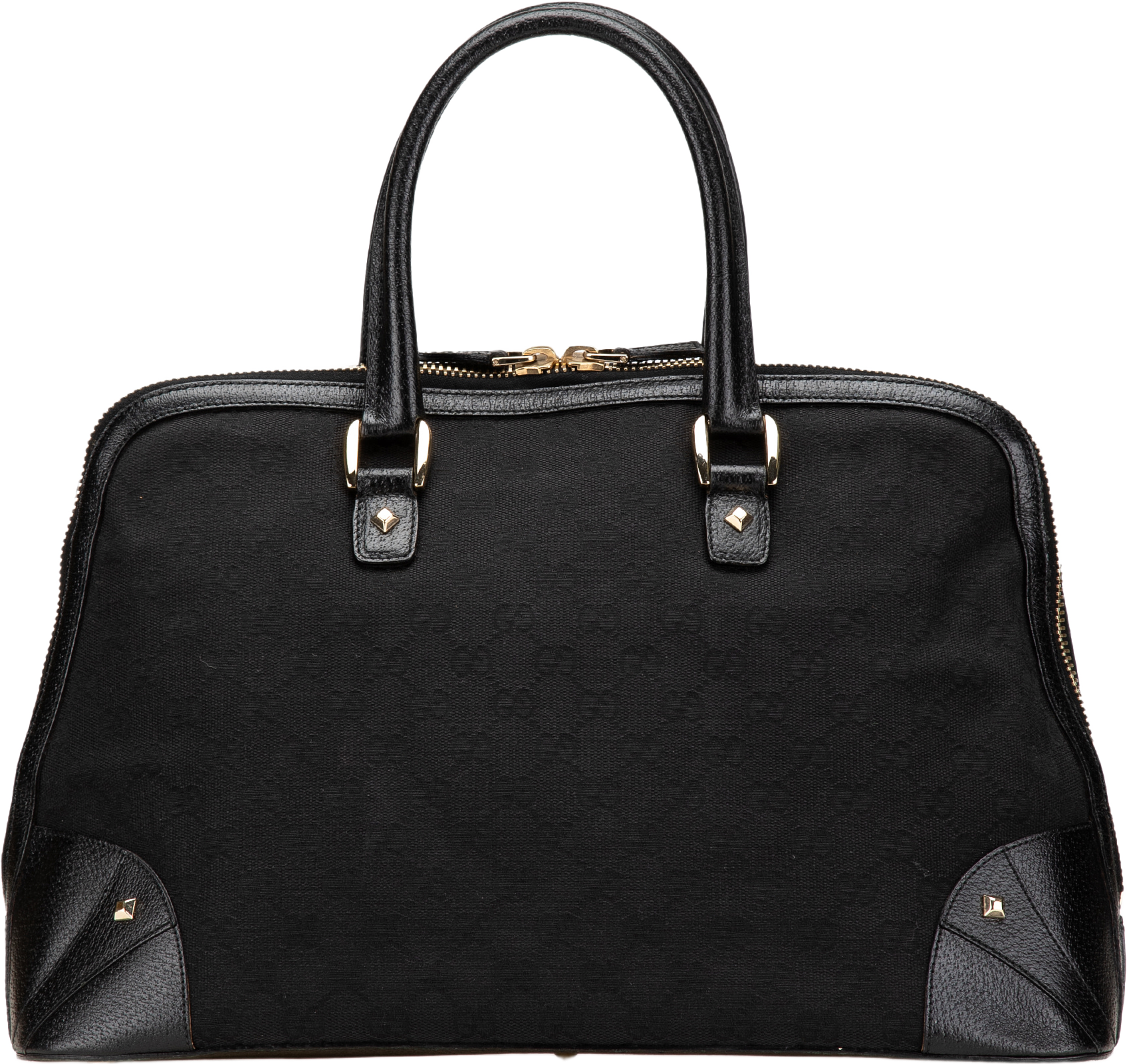 Gucci Gg Canvas Dome Nailhead Handbag, från Luxclusif, i färgen black. Klicka för att öppna bilden i stort format