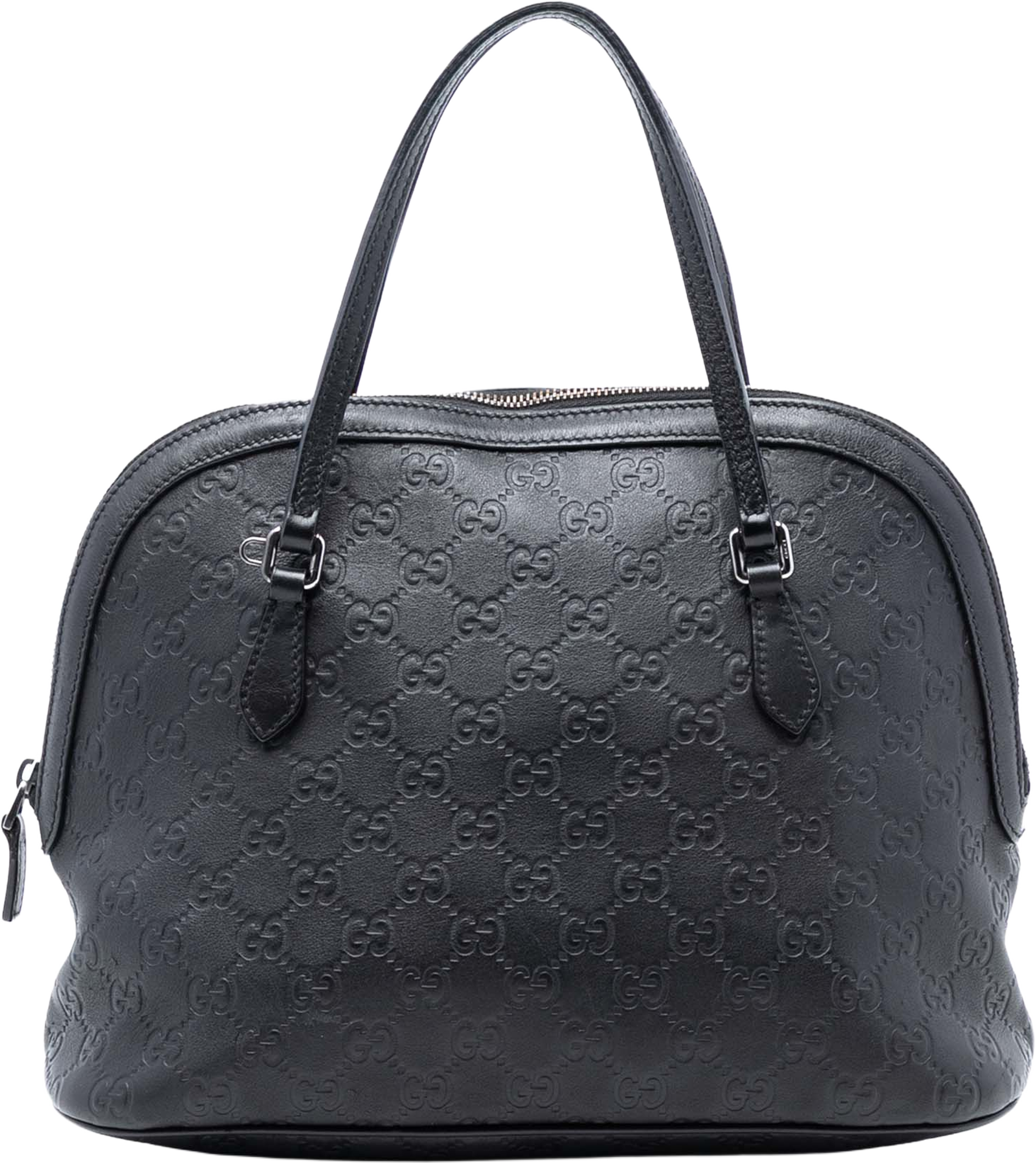 Gucci Medium Guccissima Dome Satchel, från Luxclusif, i färgen black. Klicka för att öppna bilden i stort format
