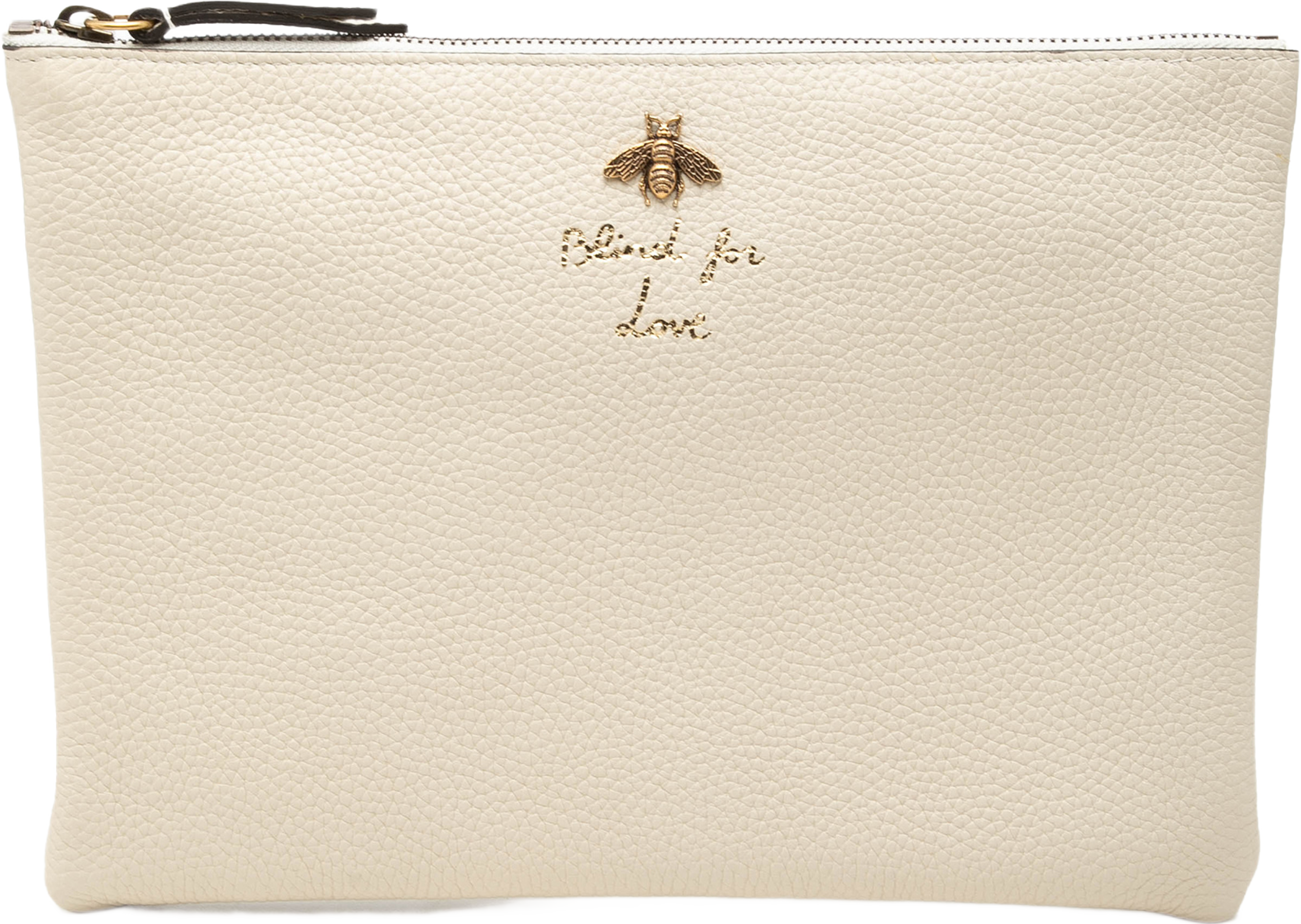 Gucci Calfskin Blind For Love Clutch, från Luxclusif, i färgen ivory. Klicka för att öppna bilden i stort format