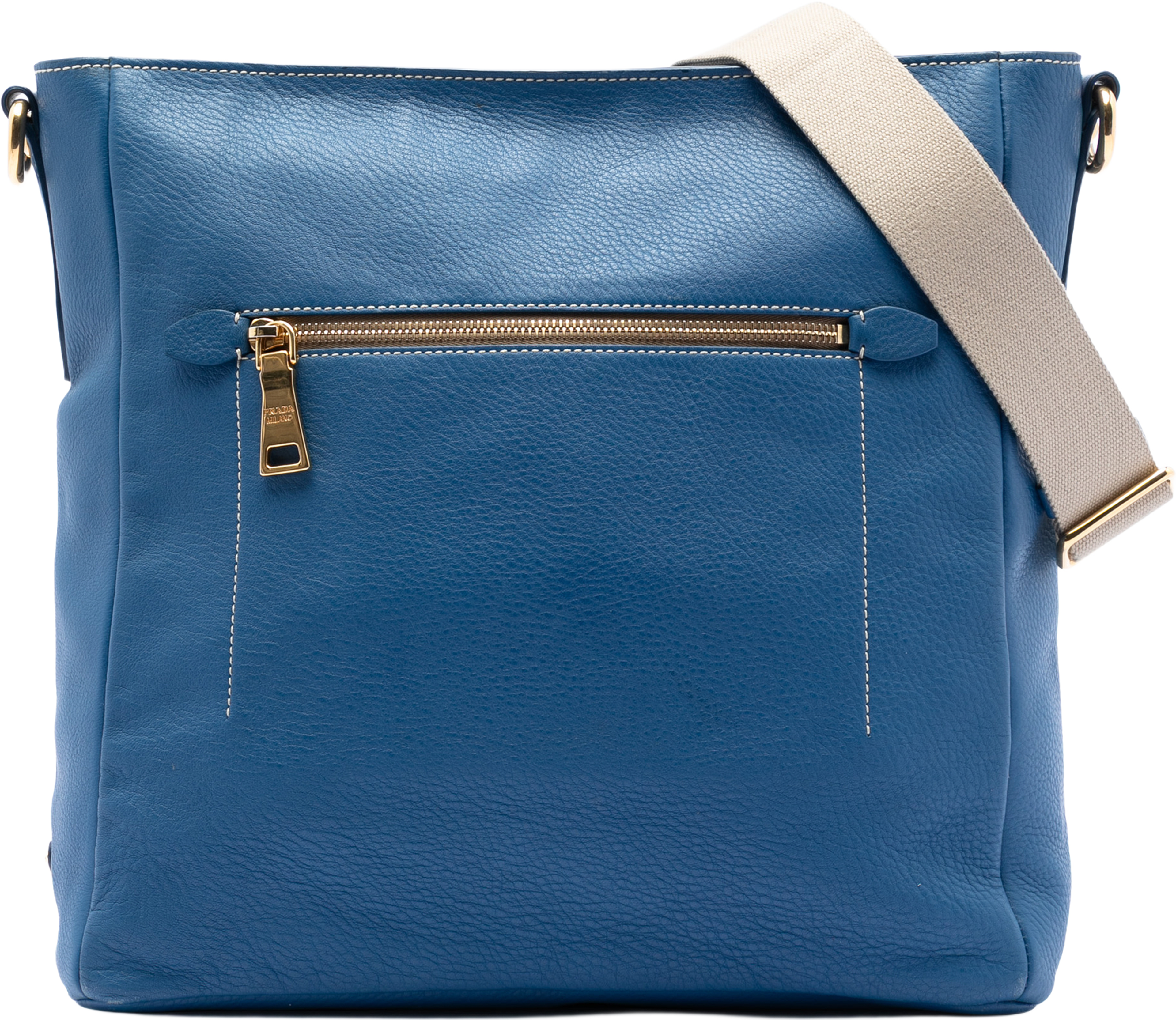 Prada Vitello Daino Crossbody, från Luxclusif, i färgen blue. Klicka för att öppna bilden i stort format