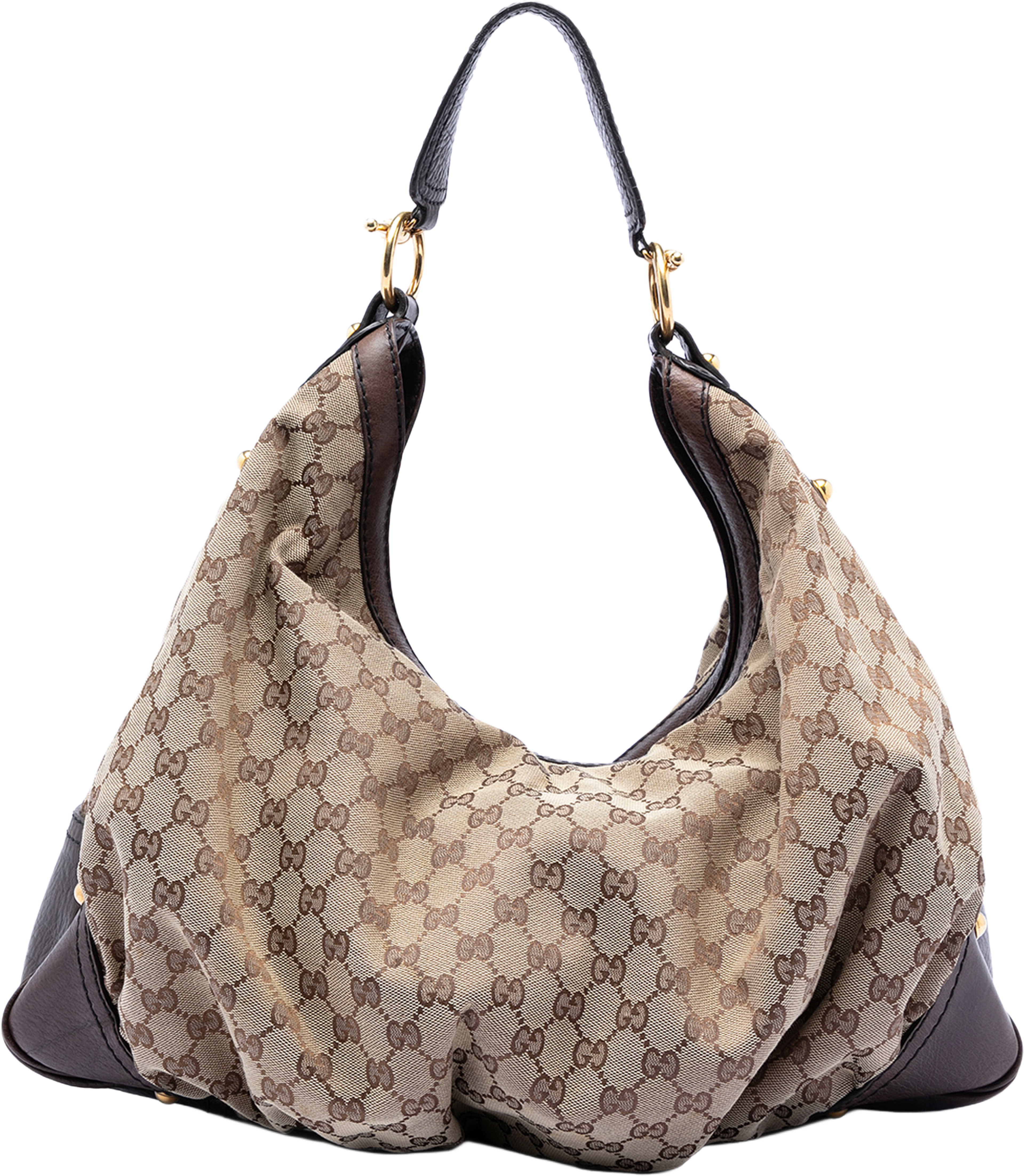 Gucci Large Gg Canvas Jockey Hobo, från Luxclusif, i färgen beige. Klicka för att öppna bilden i stort format