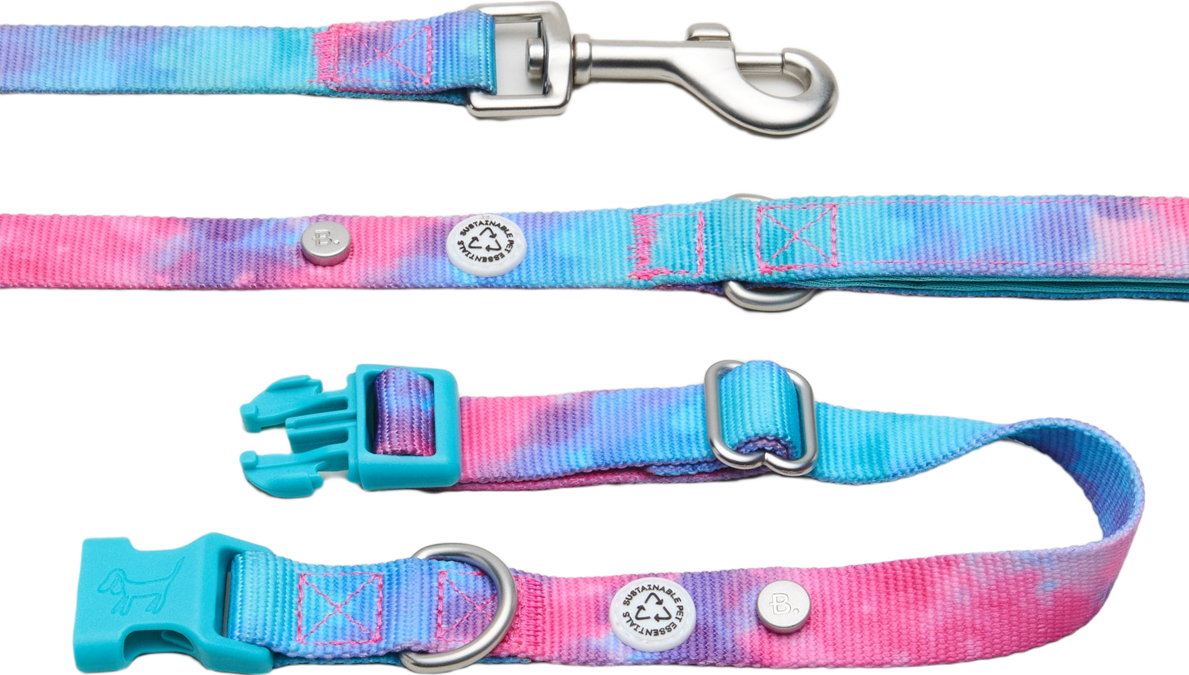 Tie Dye Multi Dog Collar Walk Kit - M