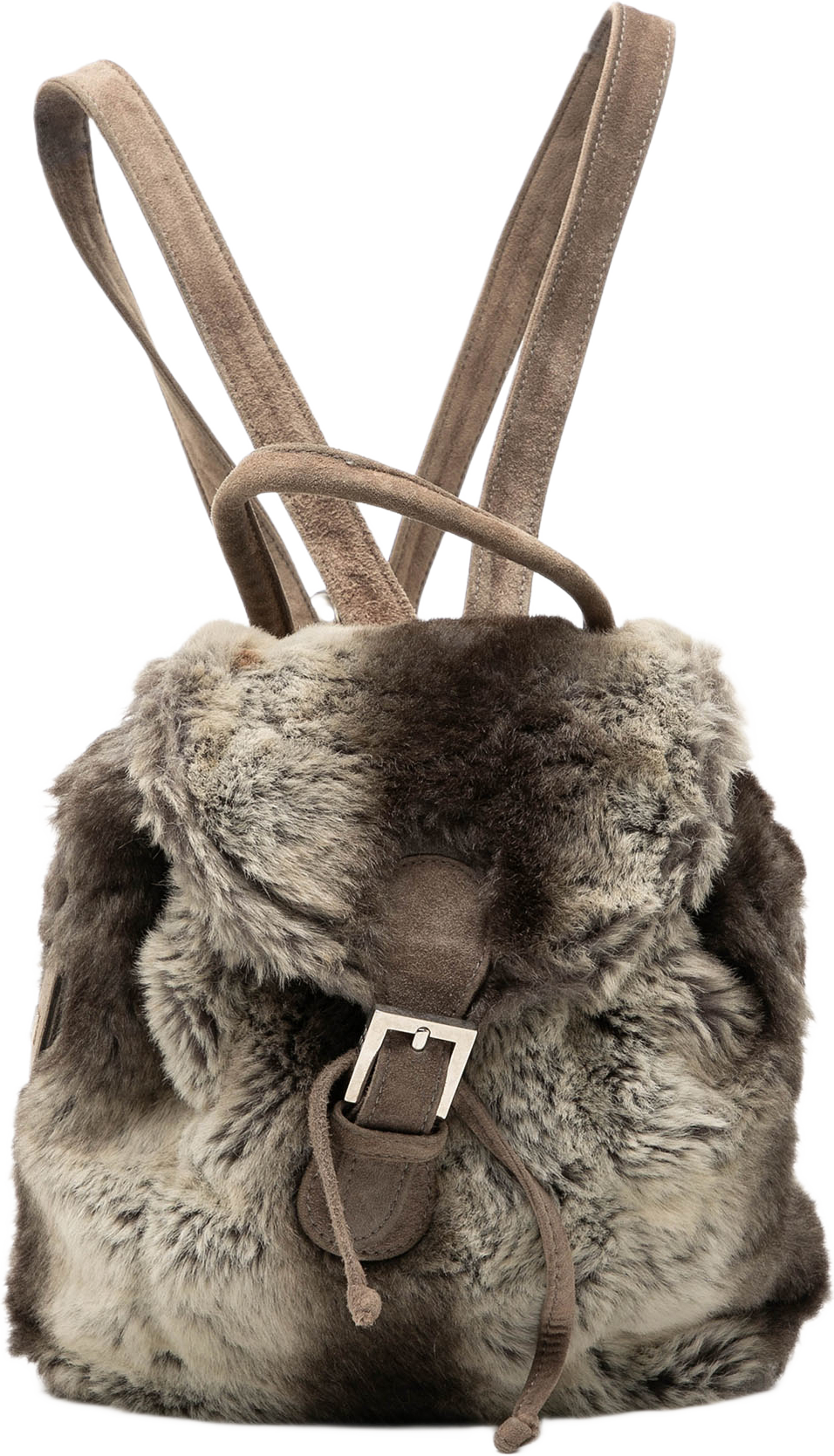 Fendi Mink Fur Tie Dye Print Backpack, från Luxclusif, i färgen grå. Klicka för att öppna bilden i stort format