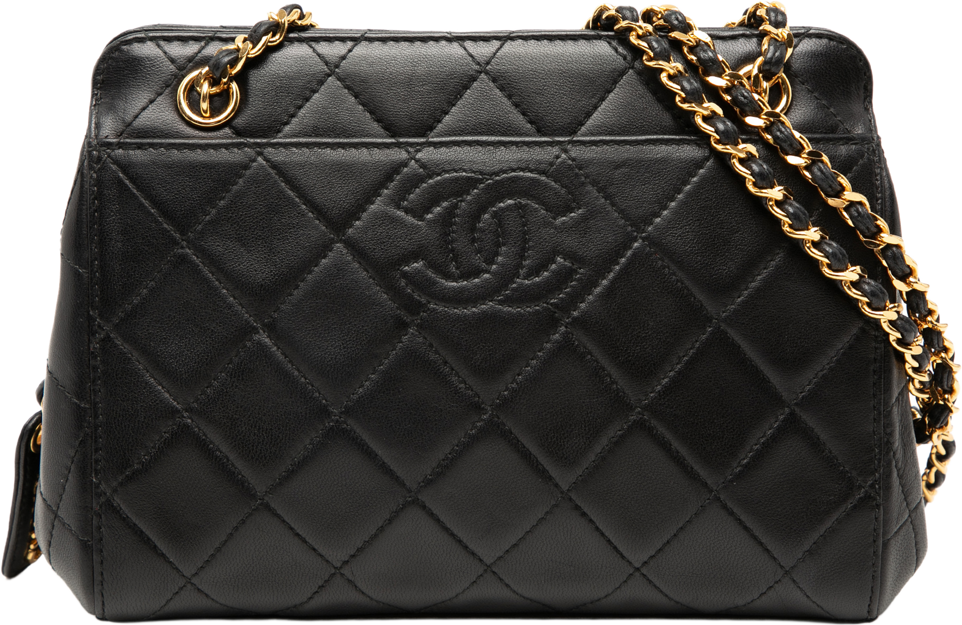 Chanel Cc Quilted Lambskin Shoulder Bag, från Luxclusif, i färgen black. Klicka för att öppna bilden i stort format