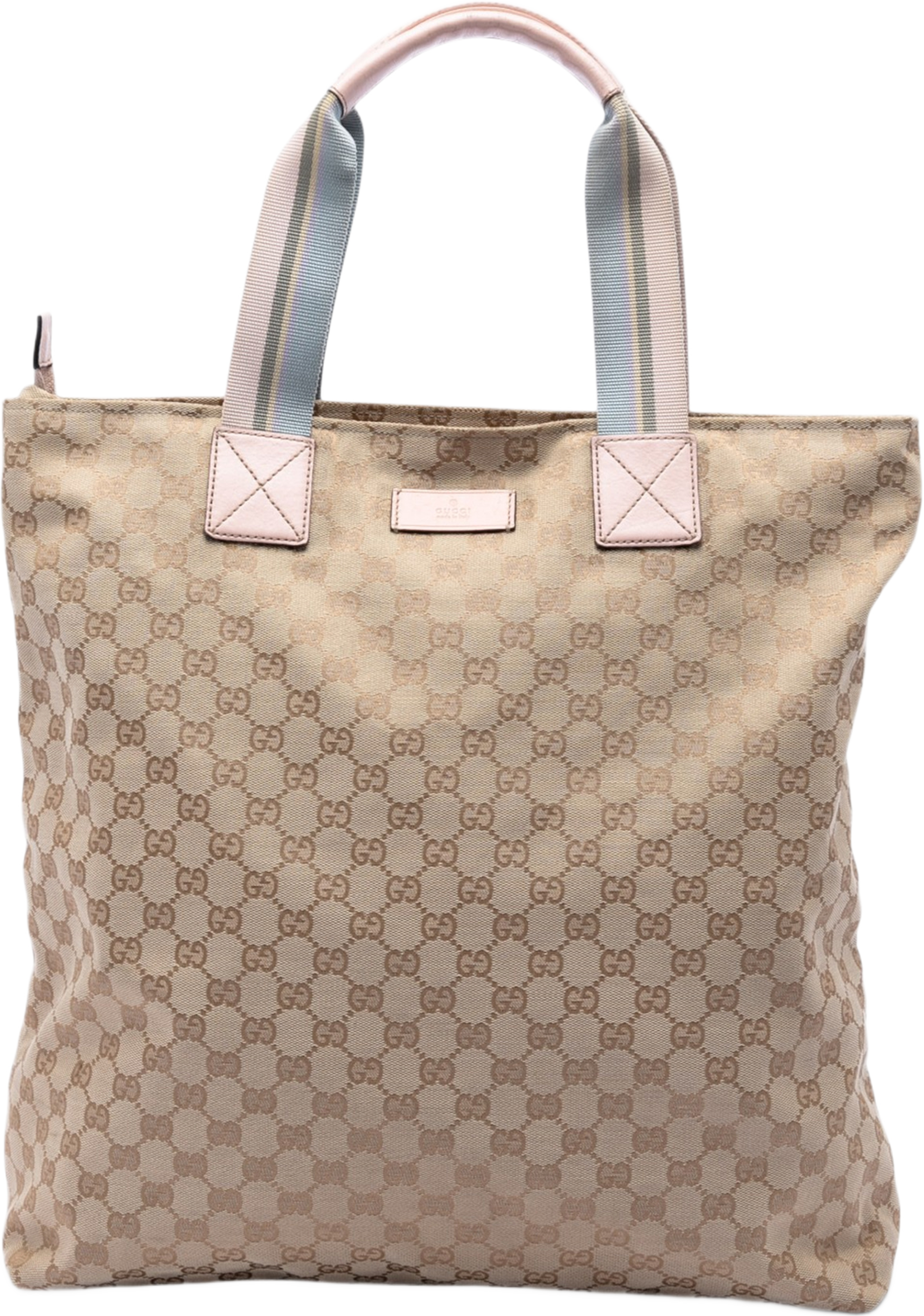Gucci Gg Canvas Web Vertical Tote, från Luxclusif, i färgen beige. Klicka för att öppna bilden i stort format