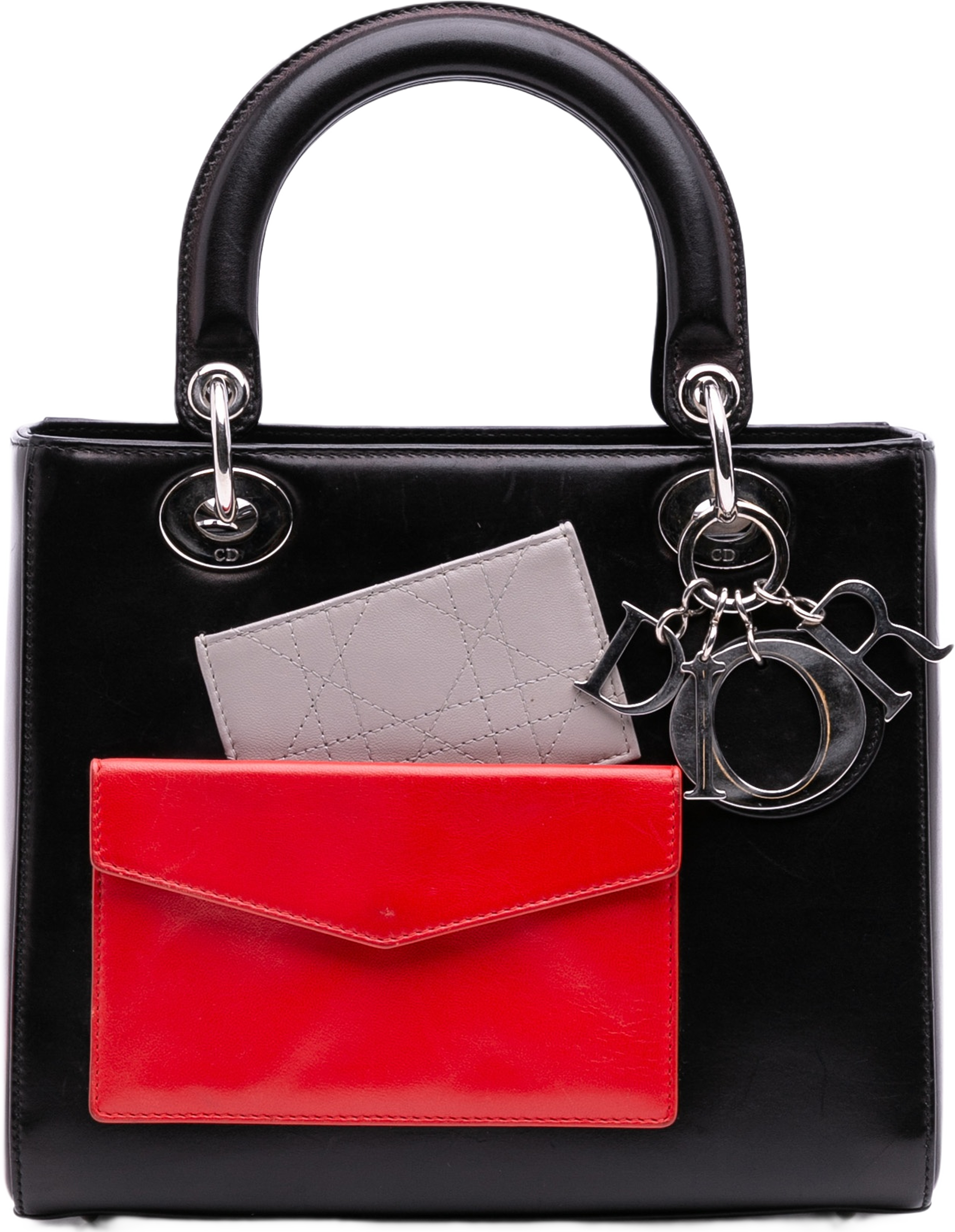 Dior Medium Calfskin Pockets Lady Dior, från Luxclusif, i färgen black. Klicka för att öppna bilden i stort format