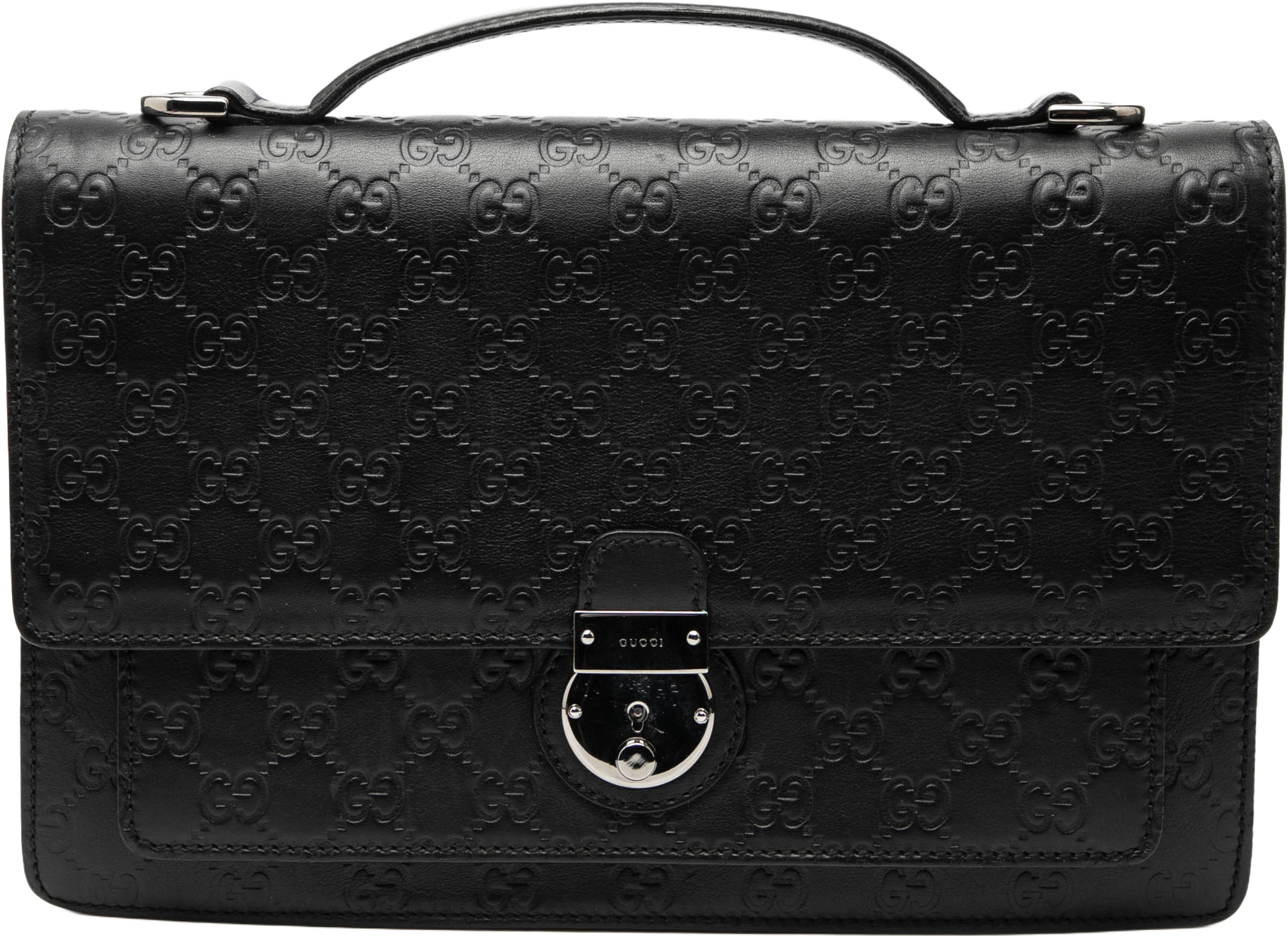 Gucci Guccissima Satchel, från Luxclusif, i färgen black. Klicka för att öppna bilden i stort format