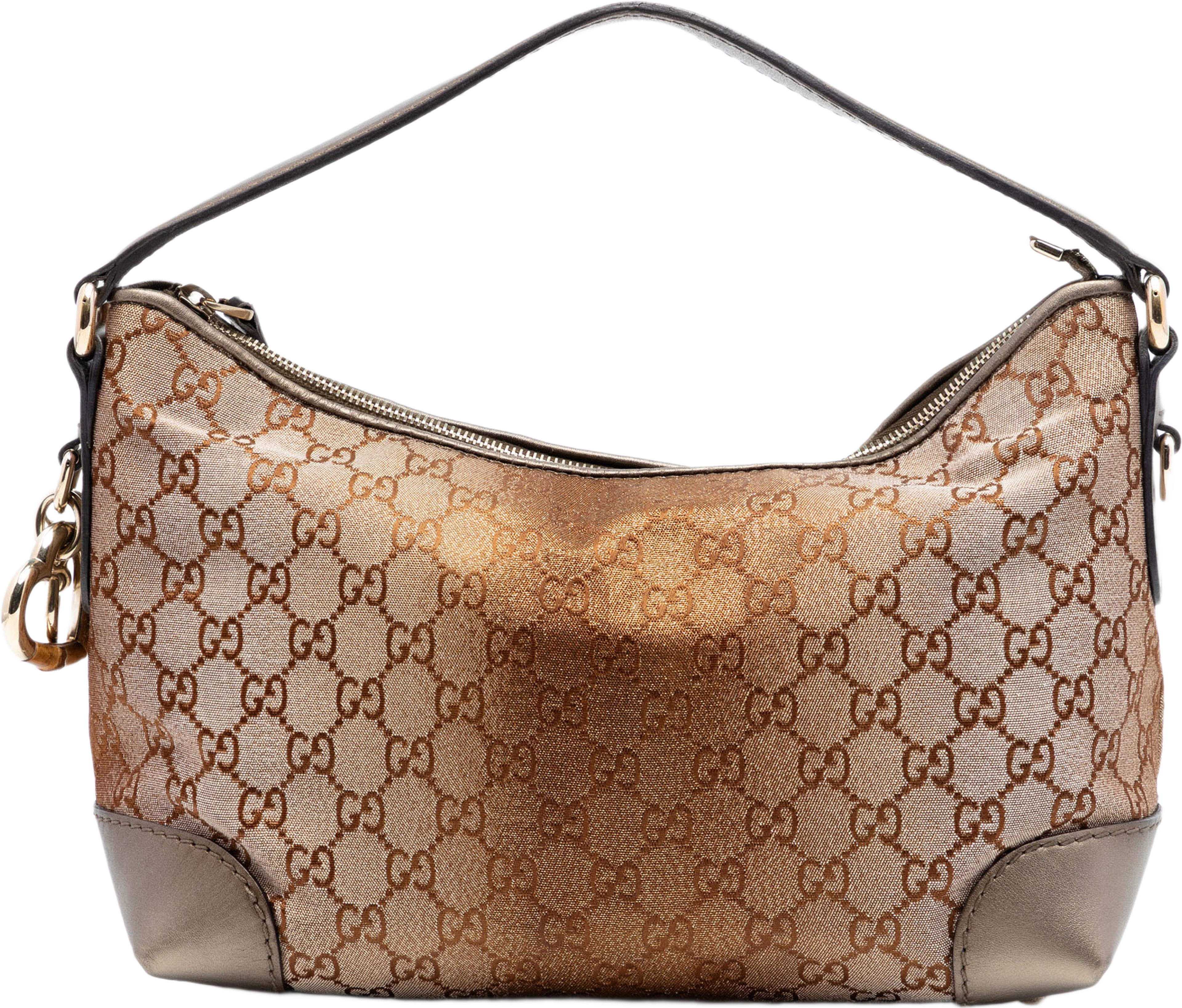Gucci Gg Lurex Heart Bit Handbag, från Luxclusif, i färgen bronze. Klicka för att öppna bilden i stort format