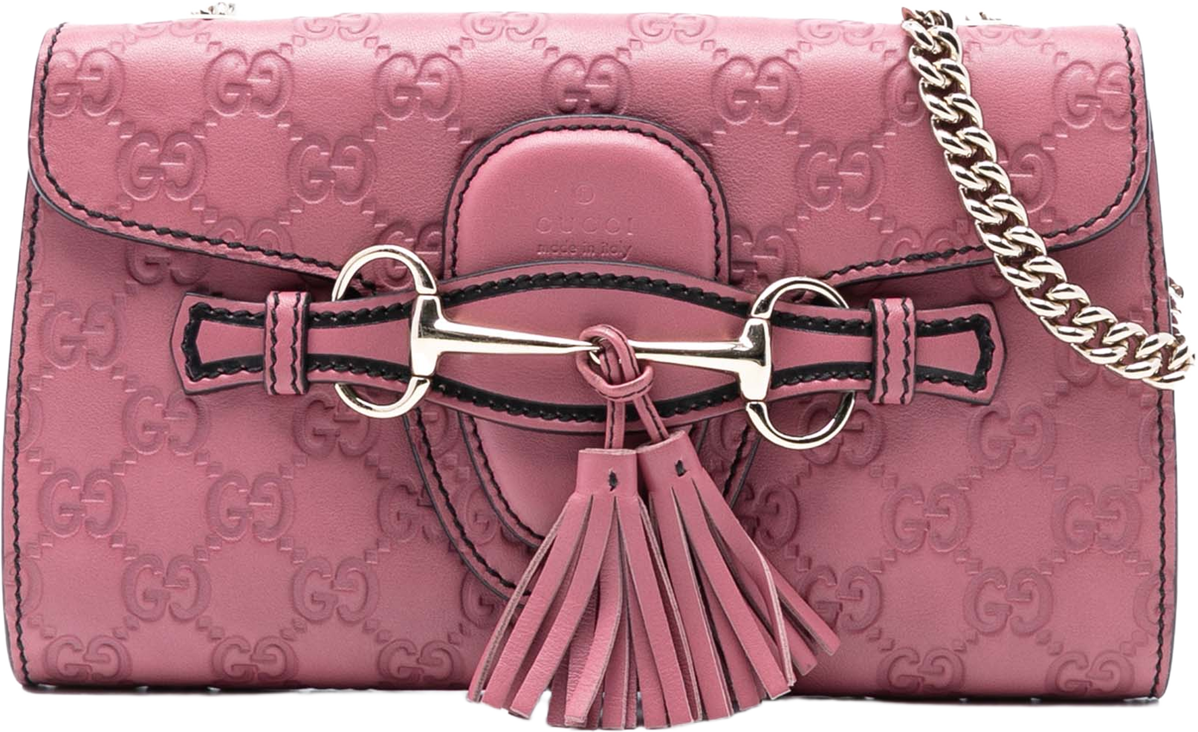 Gucci Small Guccissima Emily Crossbody, från Luxclusif, i färgen pink. Klicka för att öppna bilden i stort format