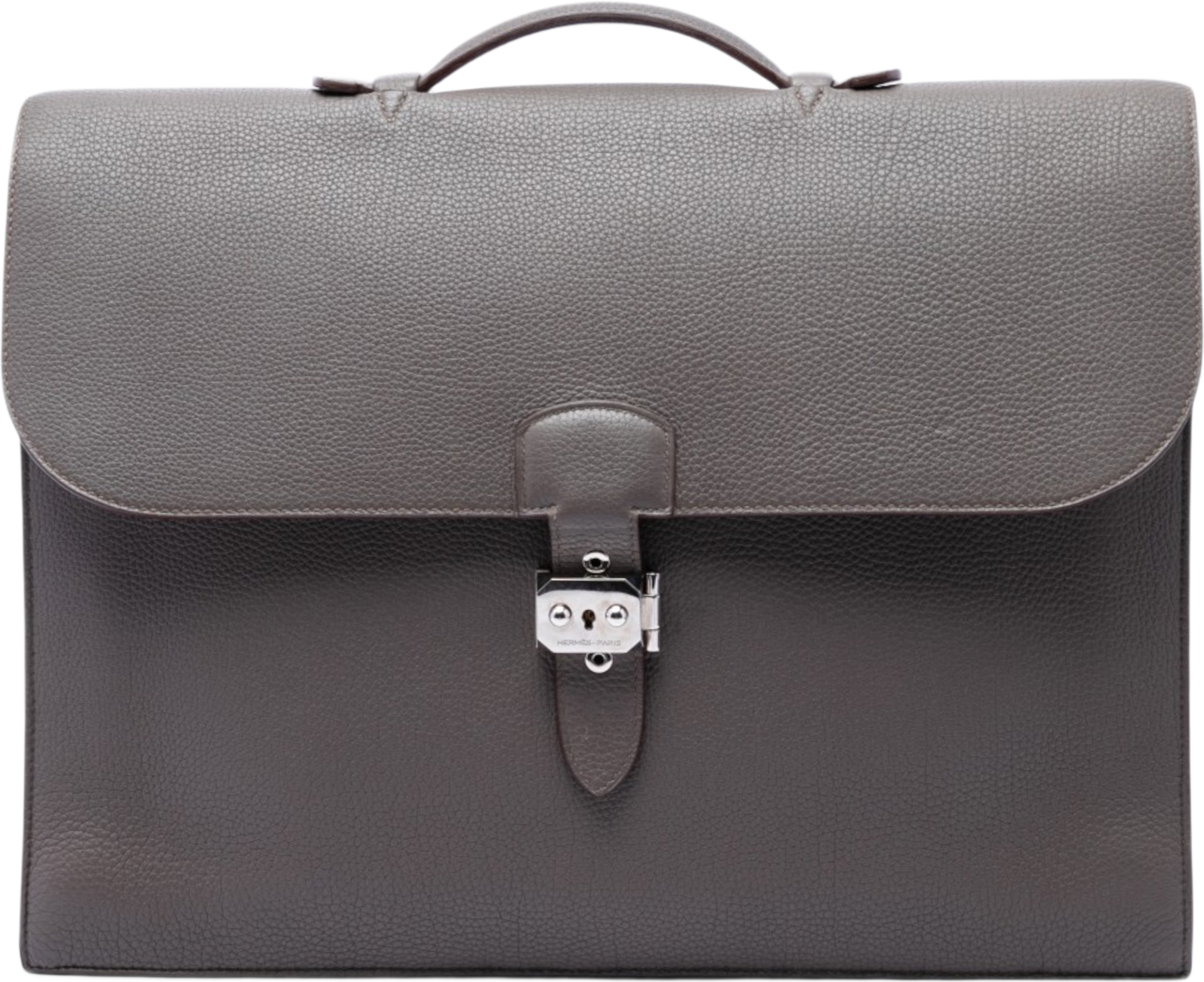 Hermès Togo Sac A Depeches 40, från Luxclusif, i färgen brun. Klicka för att öppna bilden i stort format