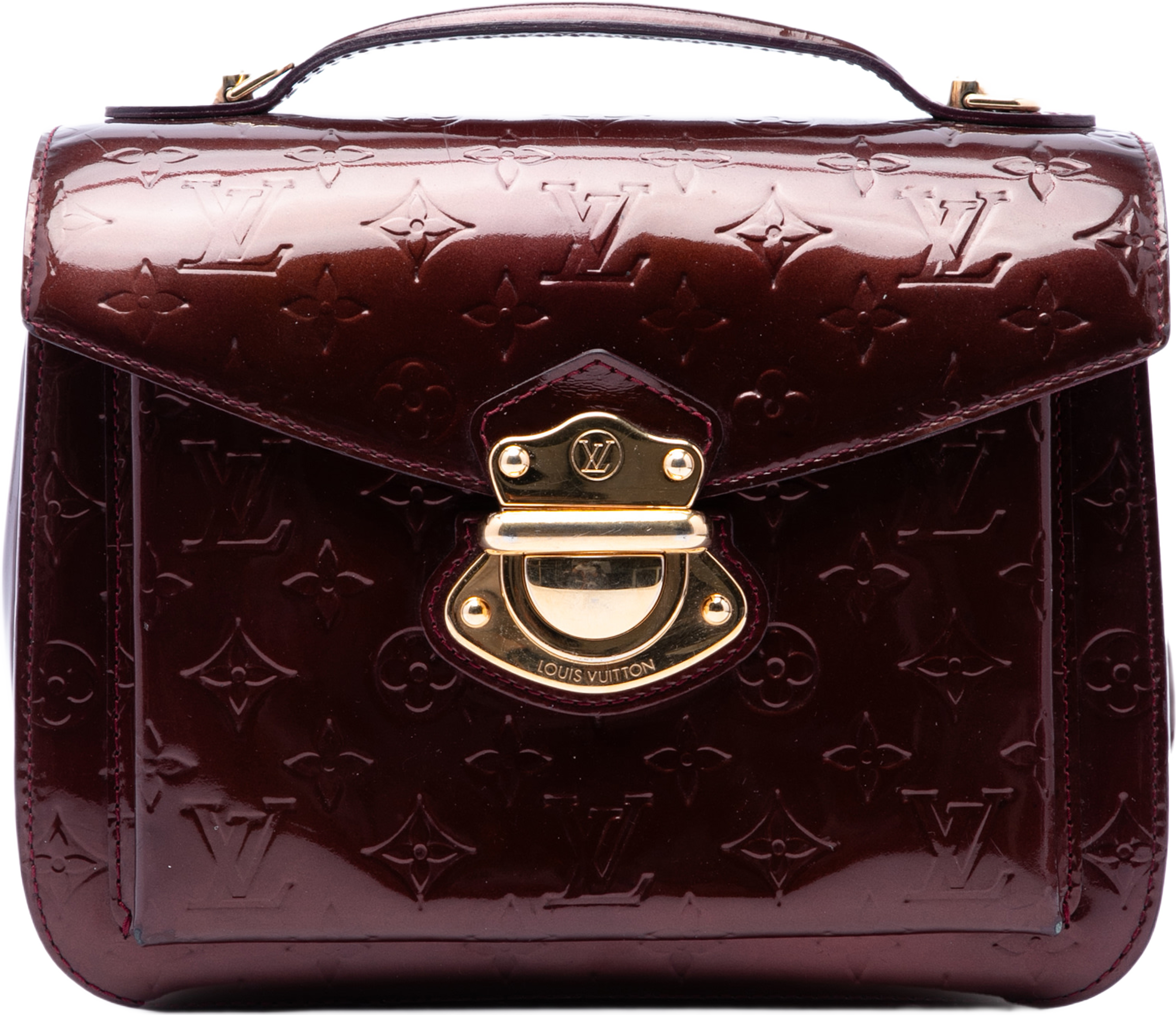 Louis Vuitton Monogram Vernis Mirada, från Luxclusif, i färgen burgundy. Klicka för att öppna bilden i stort format