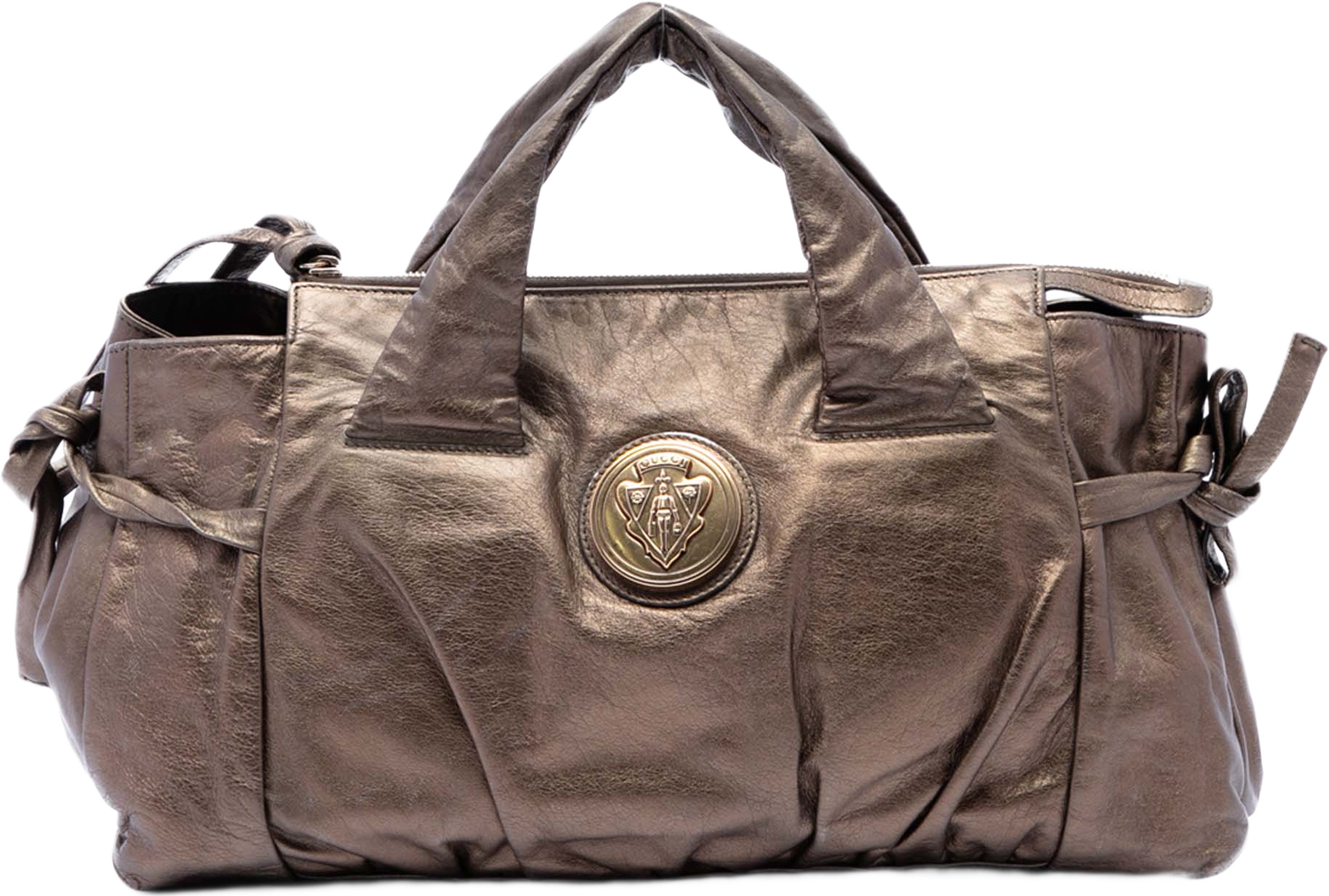 Gucci Metallic Calfskin Hysteria Handbag, från Luxclusif, i färgen bronze. Klicka för att öppna bilden i stort format