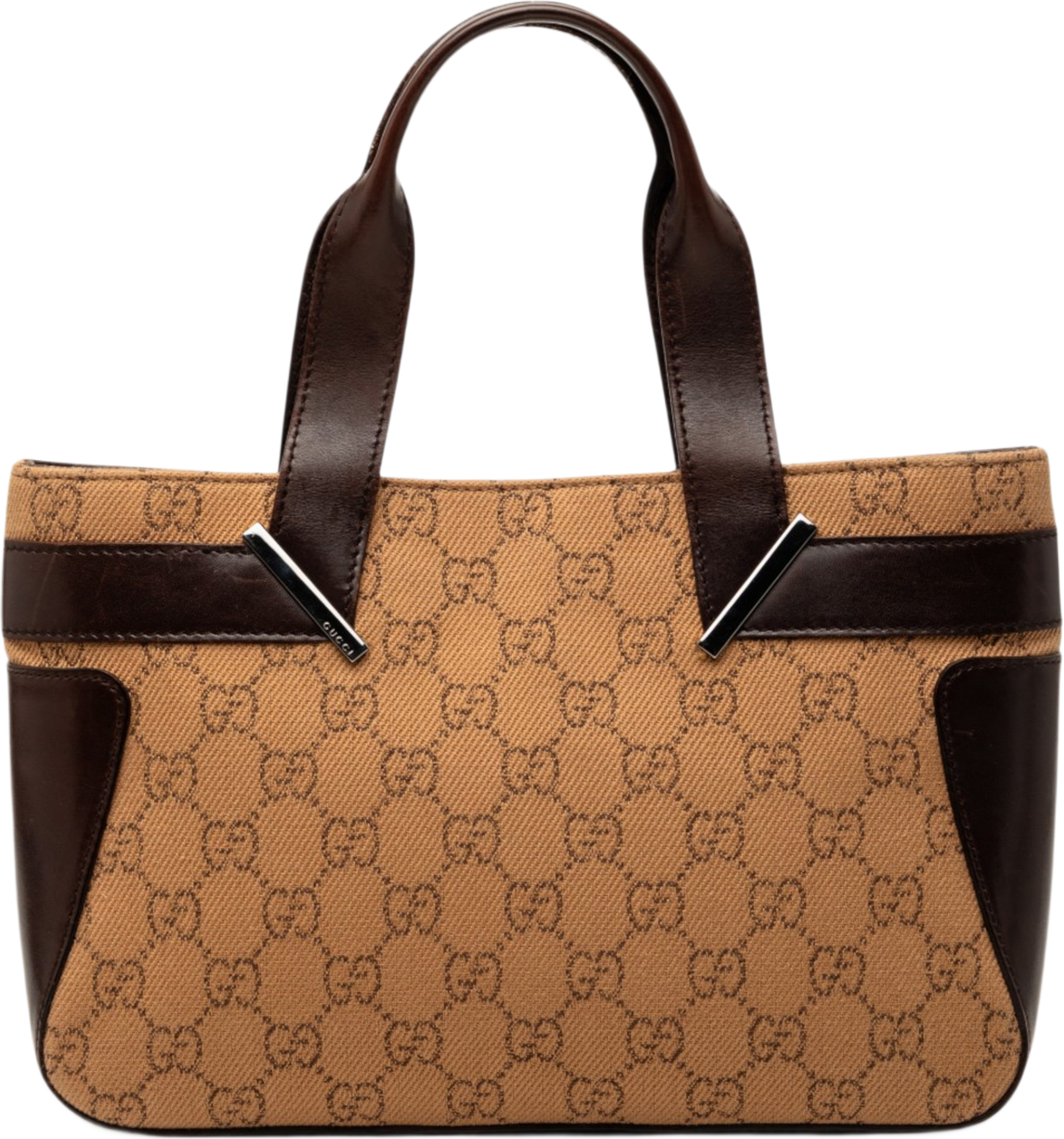 Gucci Gg Denim Handbag, från Luxclusif, i färgen brun. Klicka för att öppna bilden i stort format