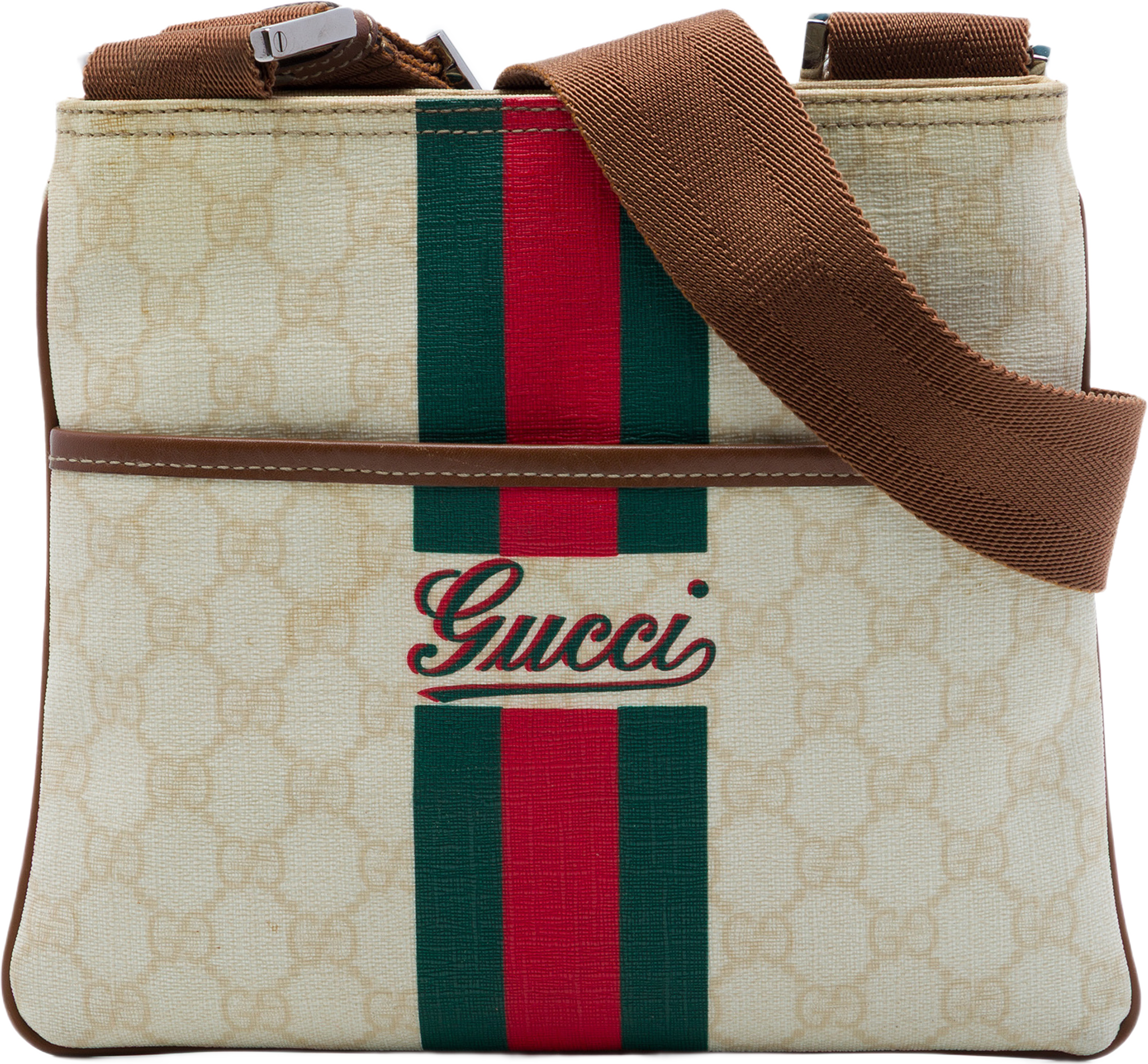Gucci Gg Supreme Web Crossbody, från Luxclusif, i färgen vit. Klicka för att öppna bilden i stort format